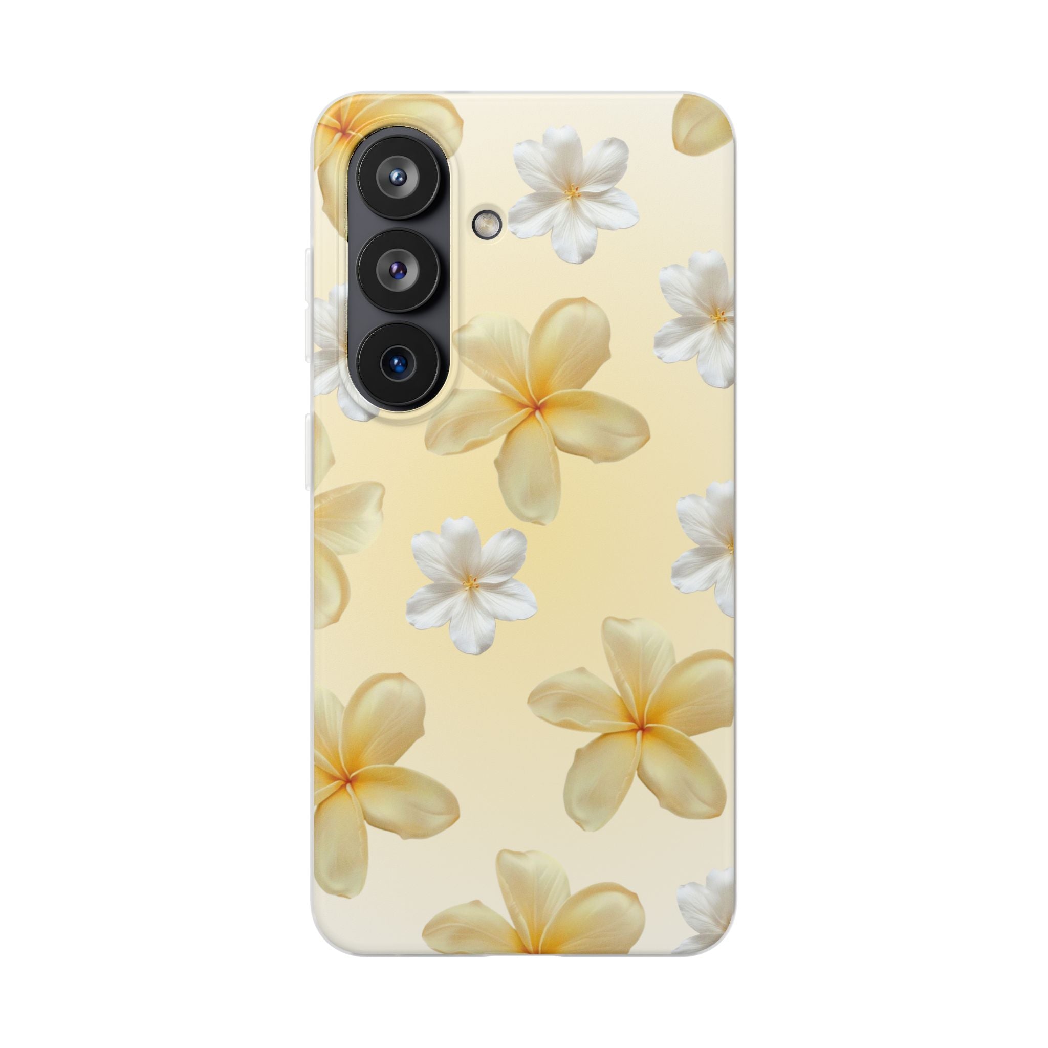 Plumeria Floral Phone Case — Yellow Tropical Flower Protective Case
