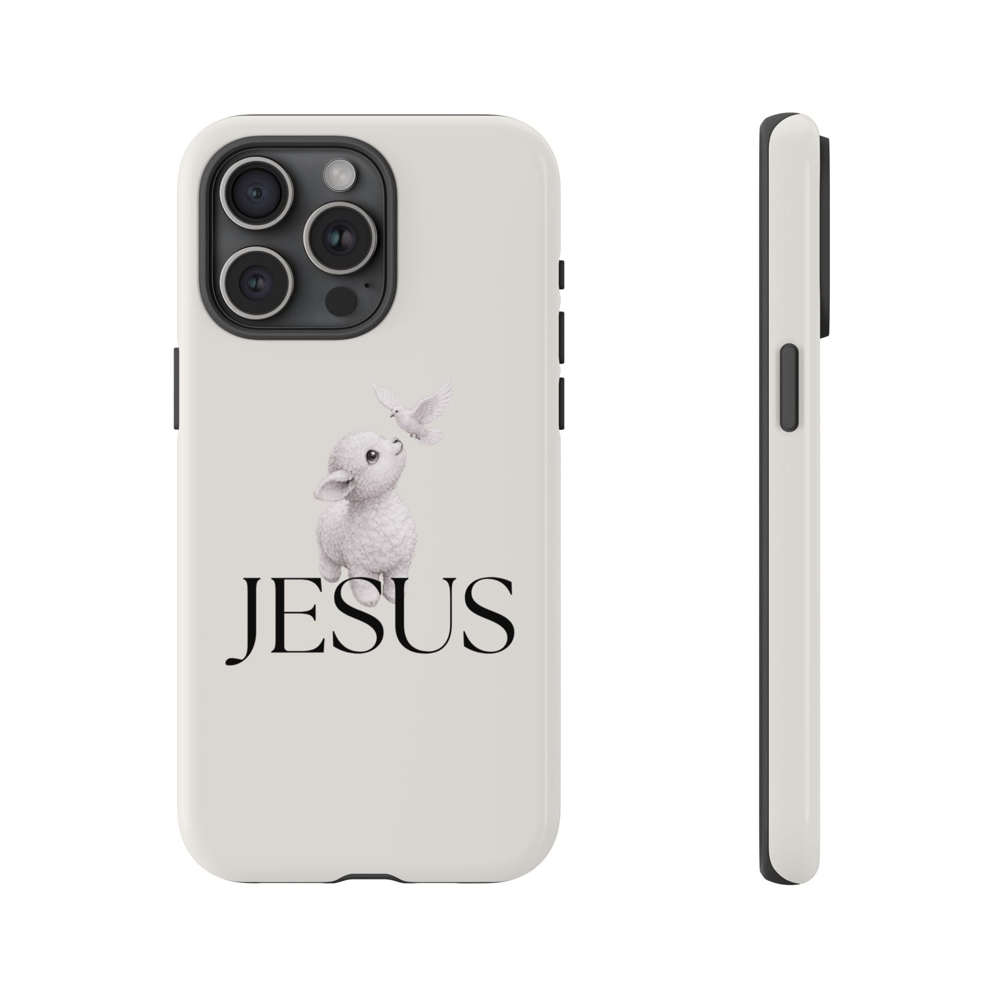 Jesus Lamb Phone Case - Christian Faith iPhone Case with Dove Design