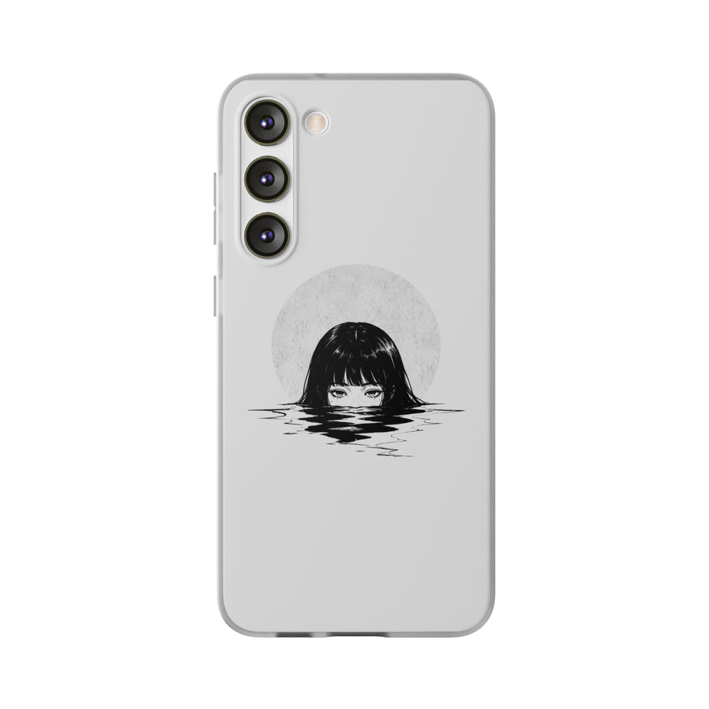 Minimalist Creepy Girl Moon Design