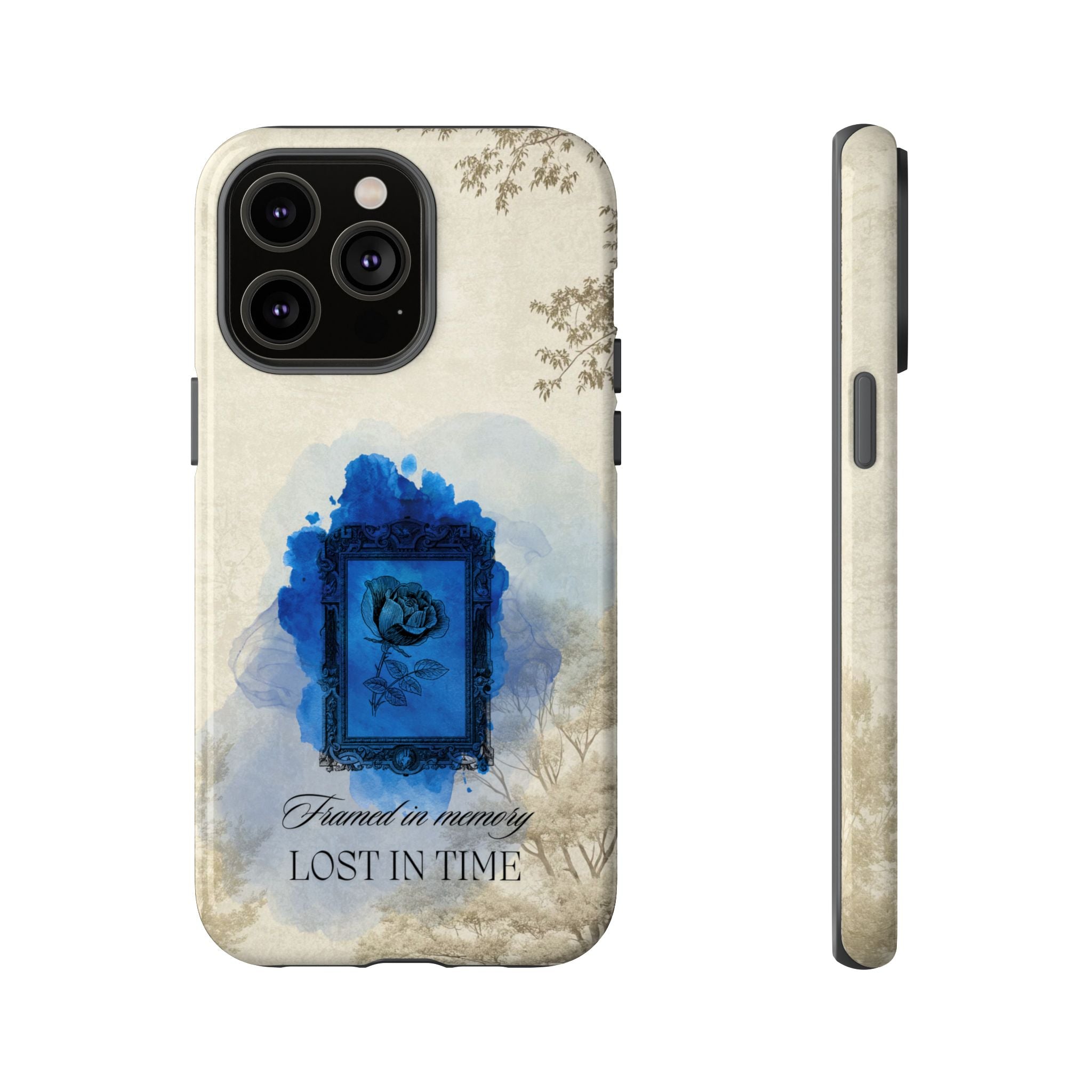 Vintage Blue Rose Phone Case – "Lost in Time" Protective Cover