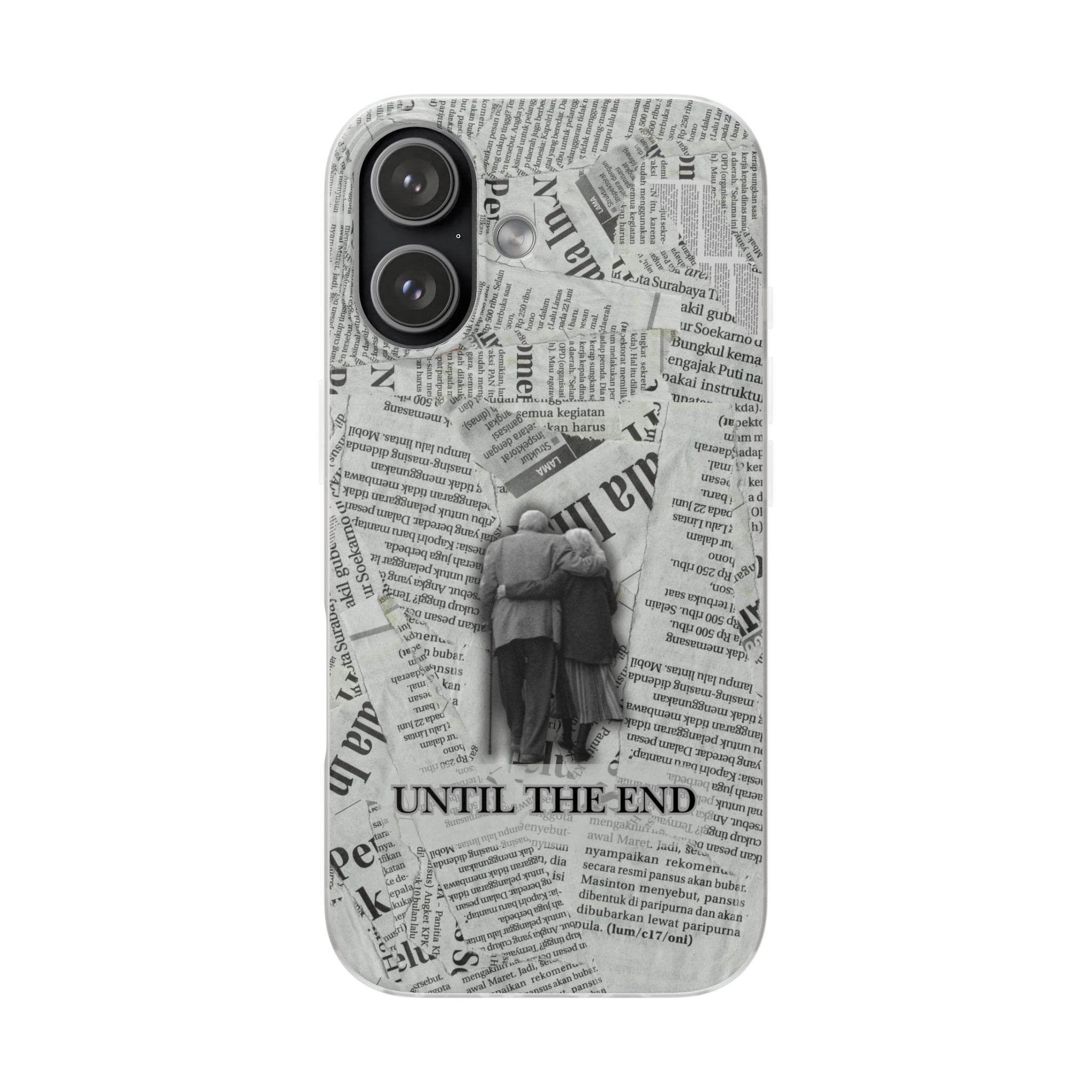 Newspaper Collage 'Until The End' Phone Case - Romantic Vintage iPhone Cover