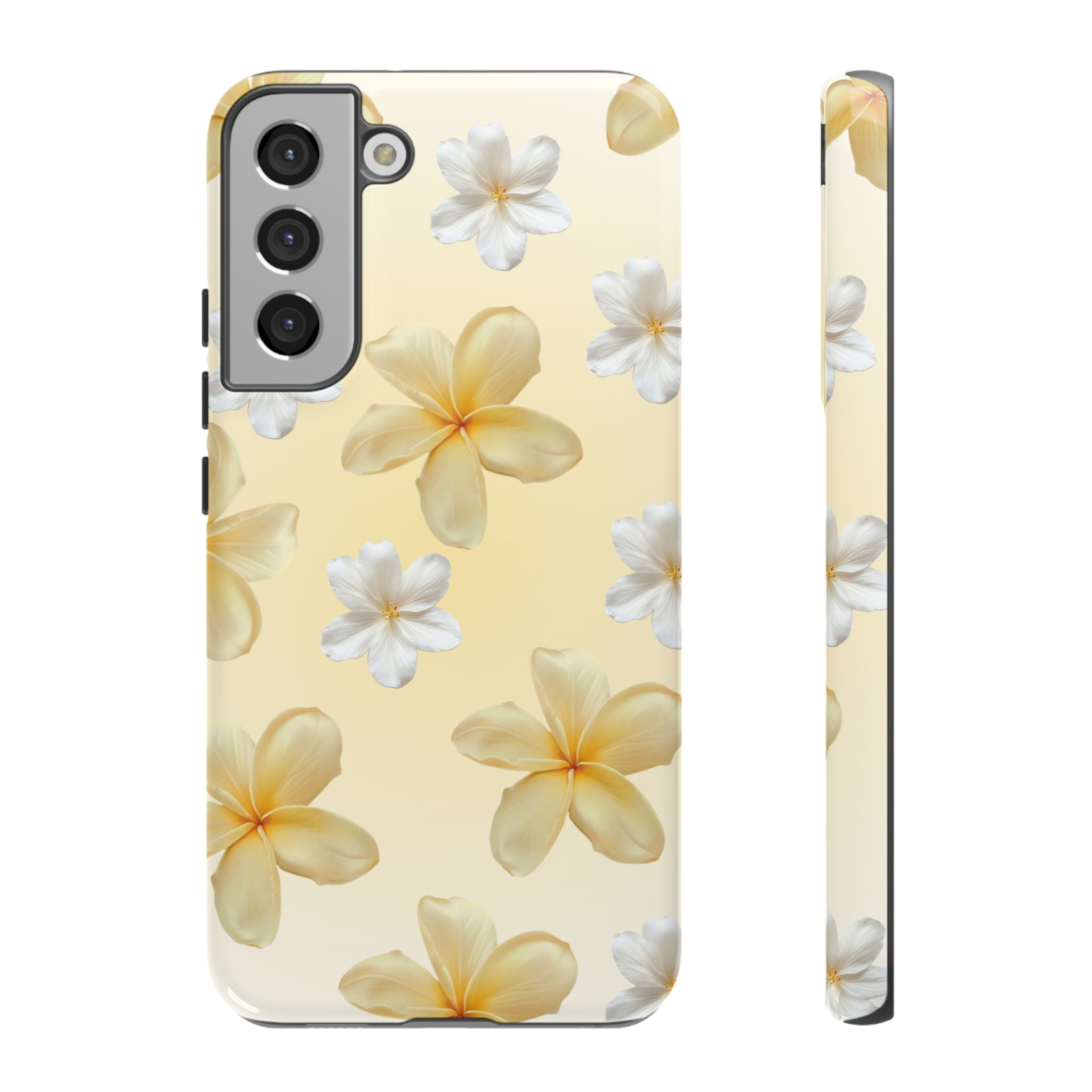 Plumeria Floral Tough Phone Case — Yellow Tropical Protection
