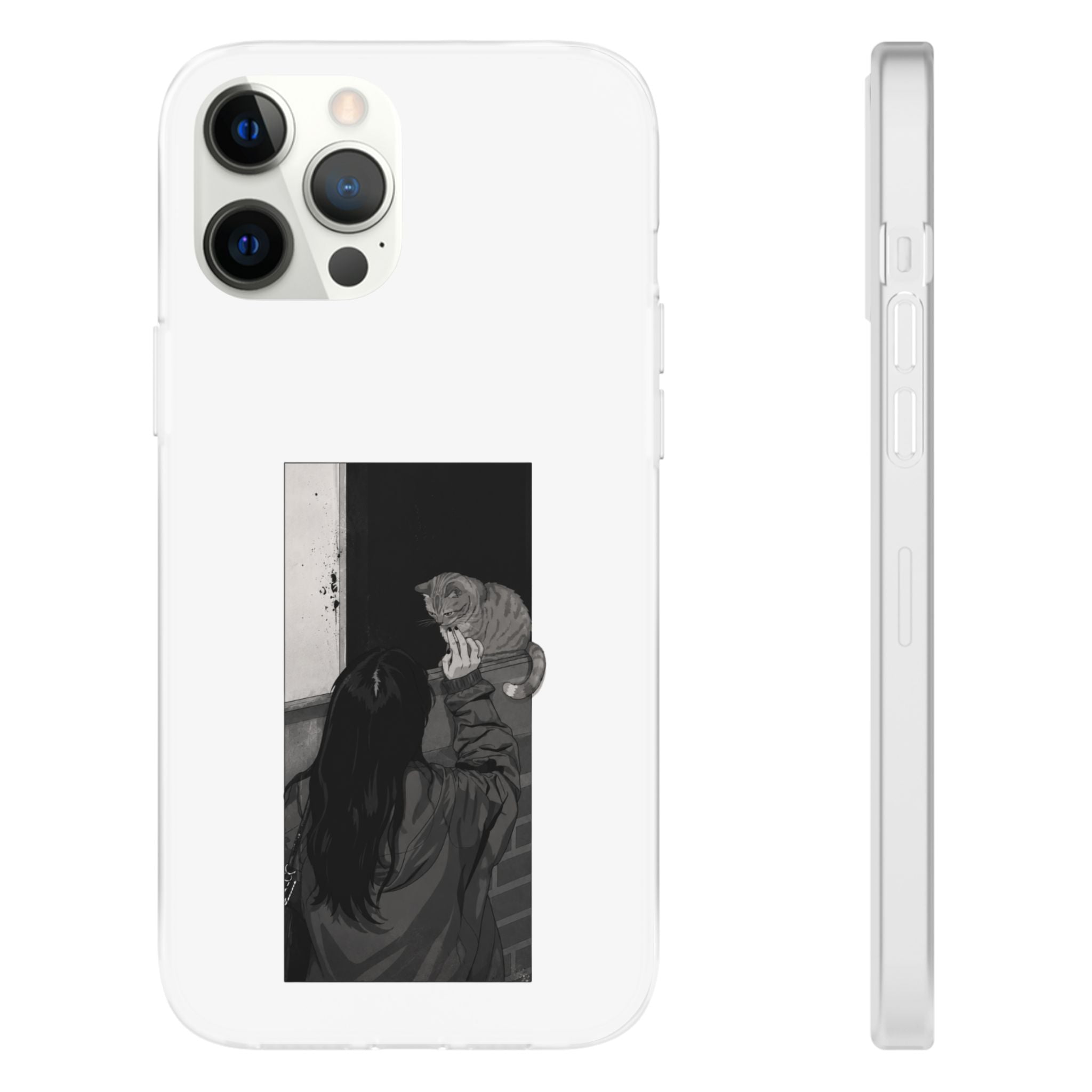 Black & White Cat Window Art Flexi Case