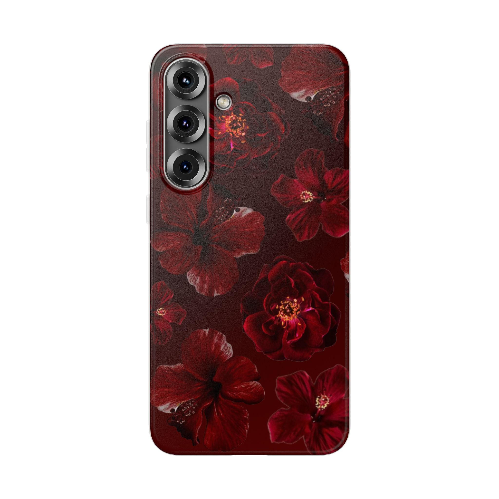 Red Floral Flexi Case — Dark Rose Phone Case