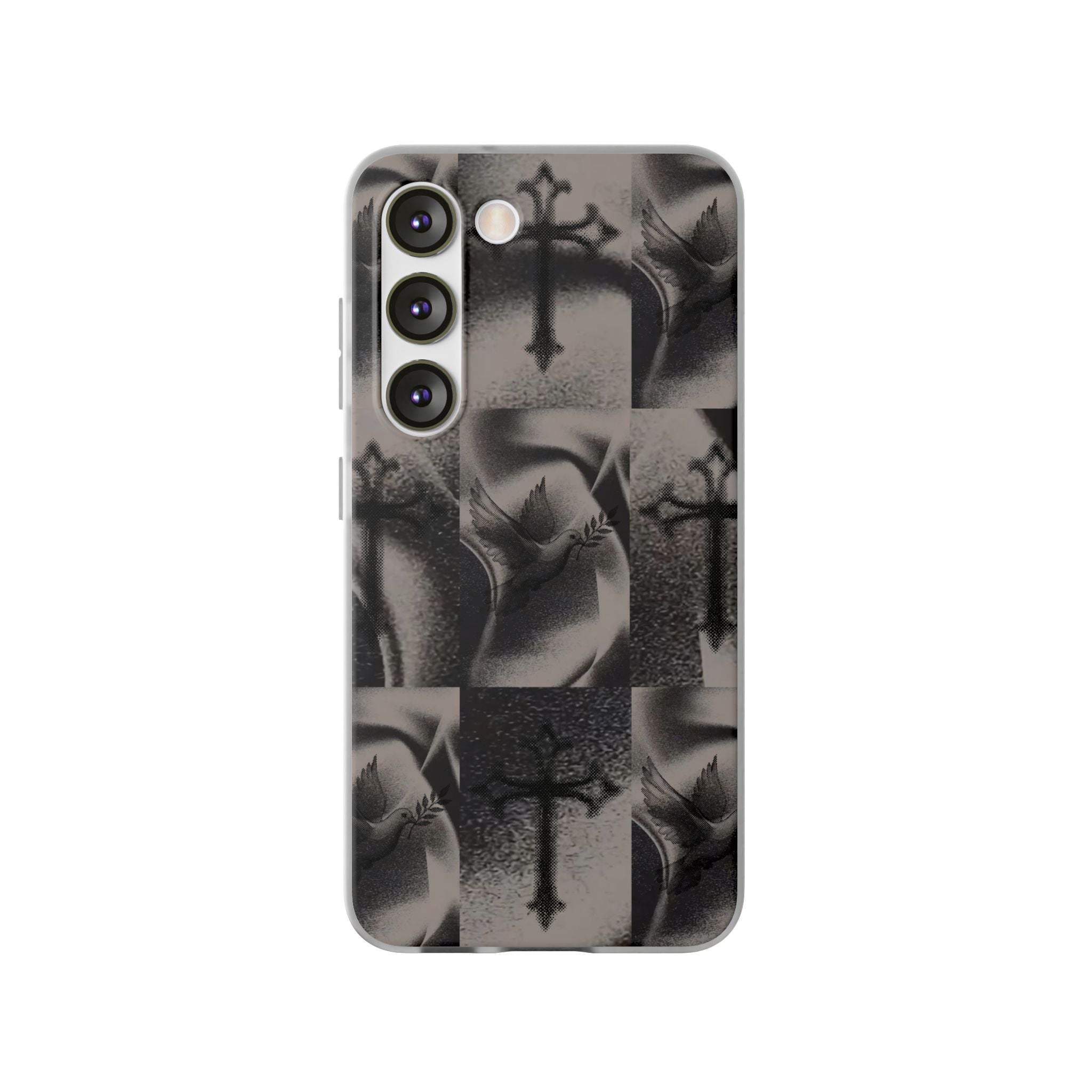 Phone Case — Dove & Cross Checkerboard Design