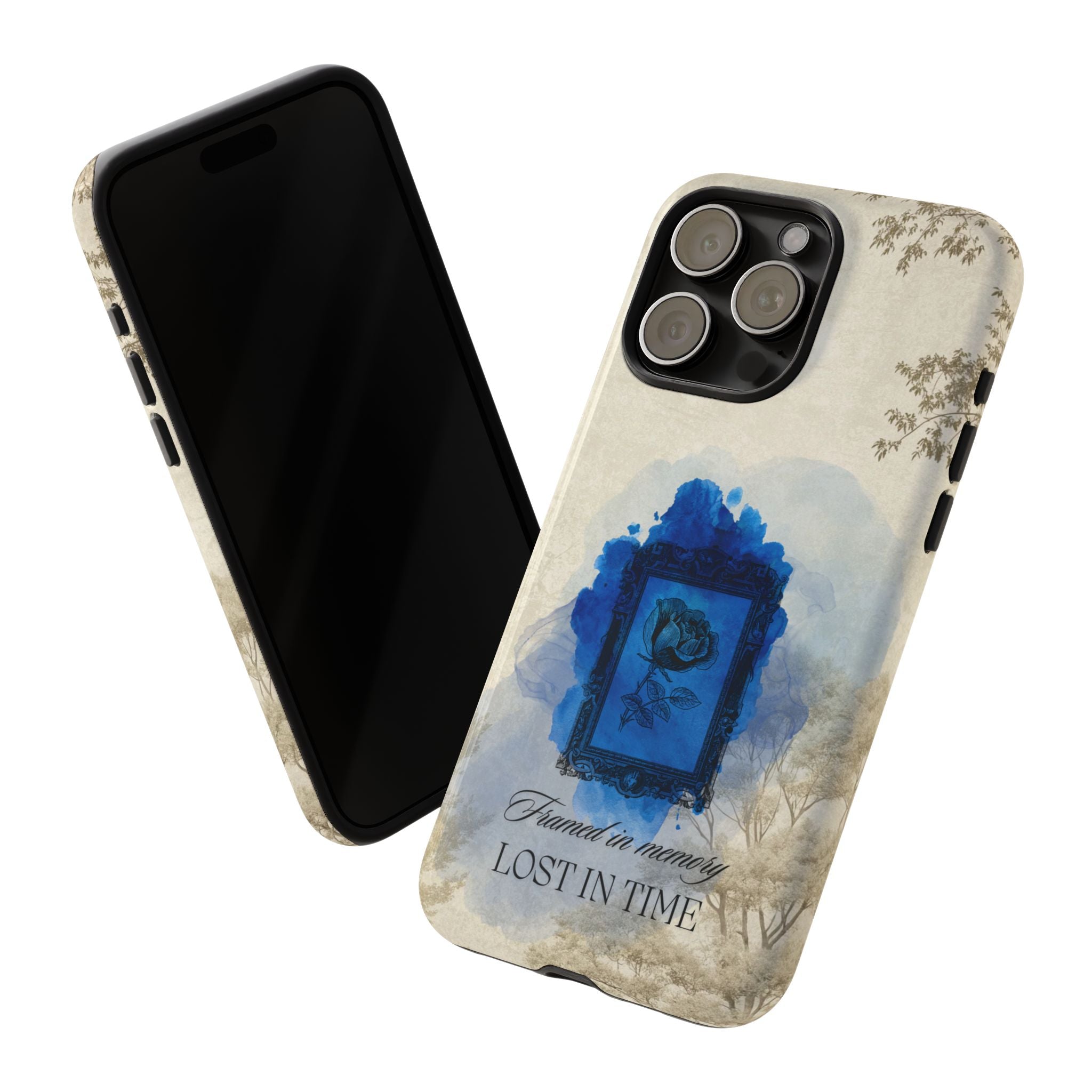 Vintage Blue Rose Phone Case – "Lost in Time" Protective Cover