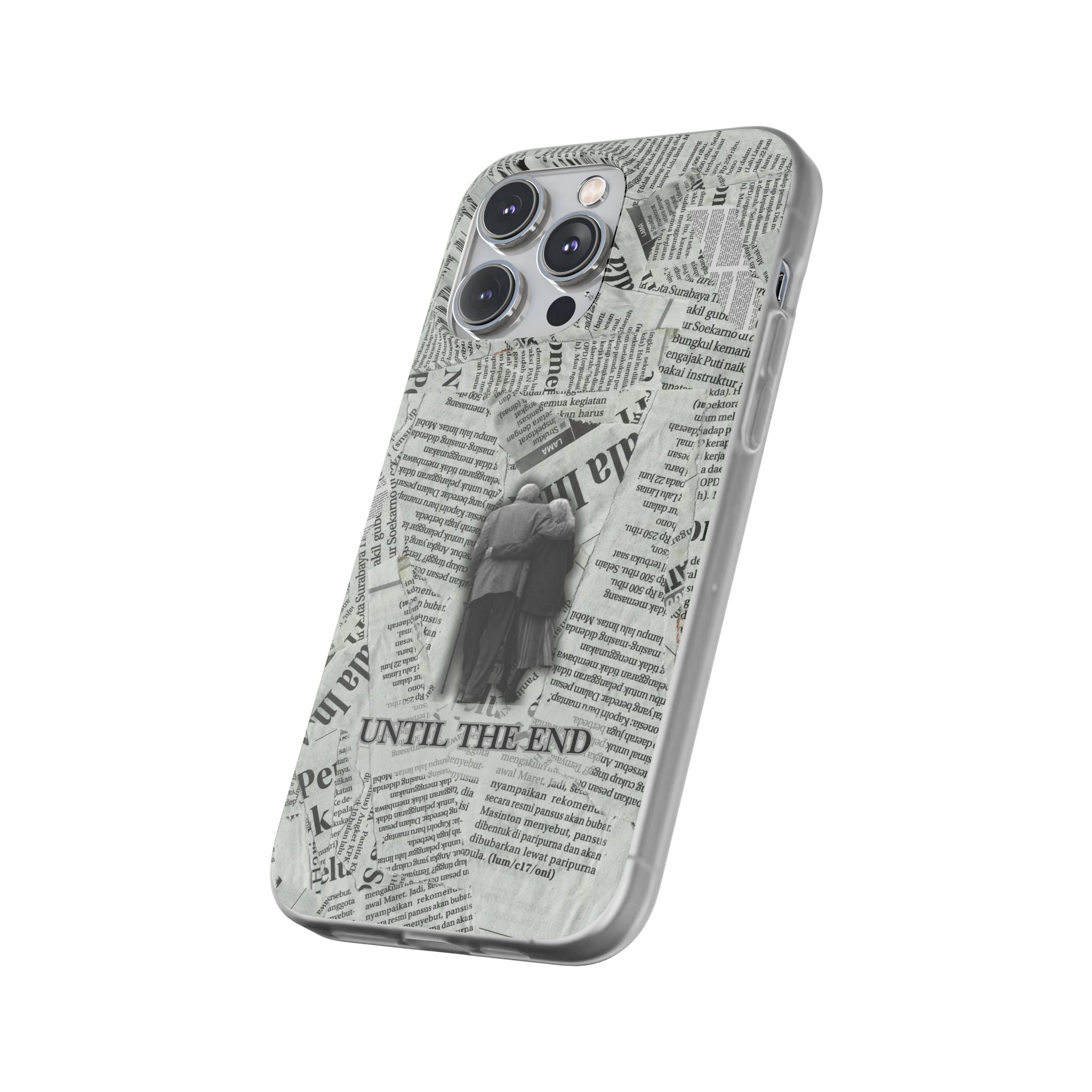 Newspaper Collage 'Until The End' Phone Case - Romantic Vintage iPhone Cover
