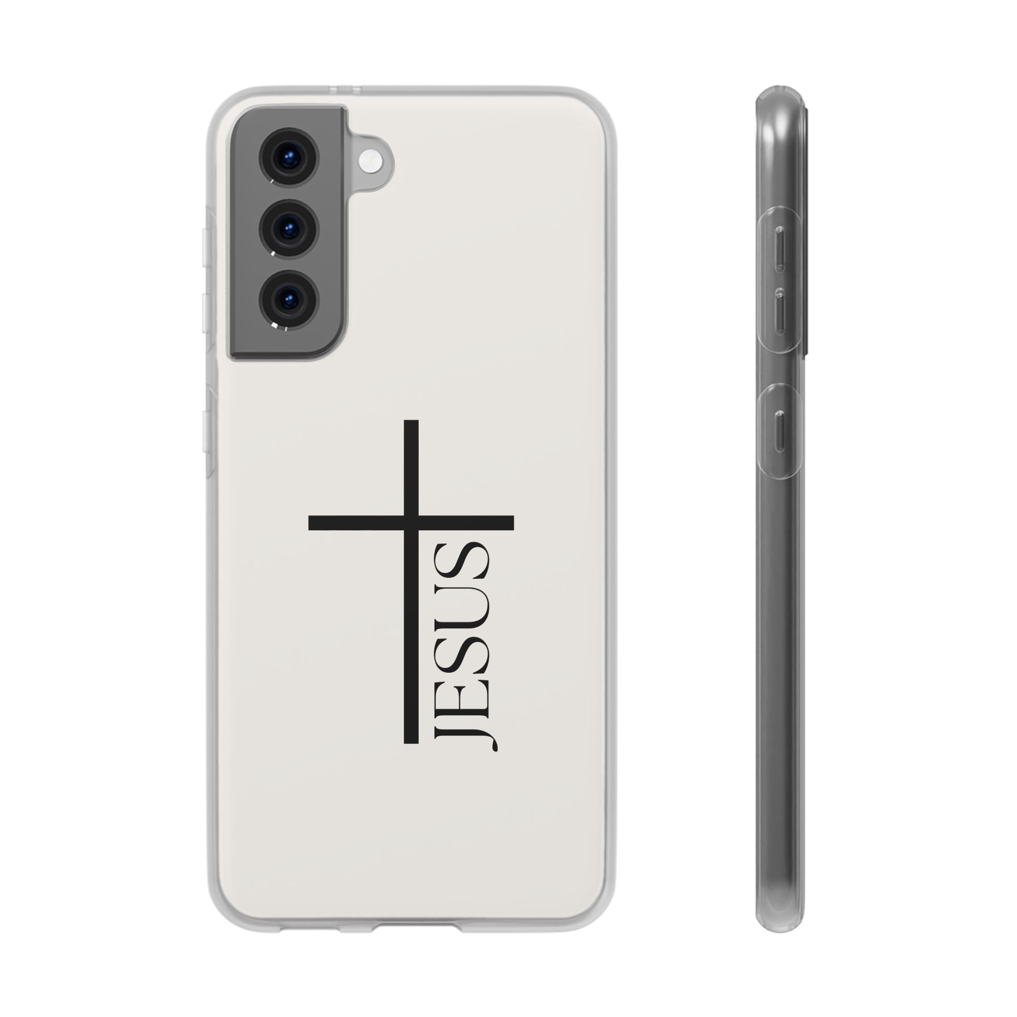 Christian Cross Phone Case - JESUS Vertical Minimalist iPhone Cover
