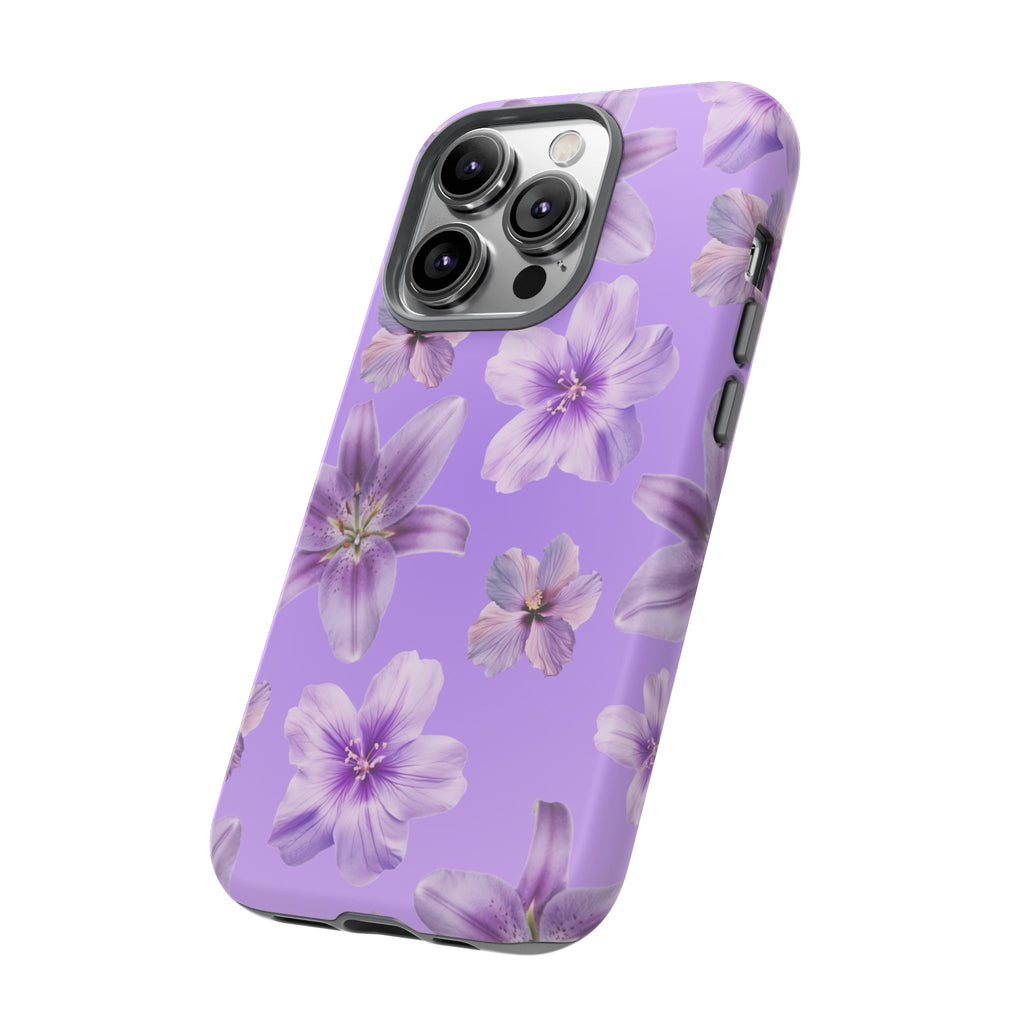 Floral Lavender Tough Phone Case – Purple Blossom Protective Cover