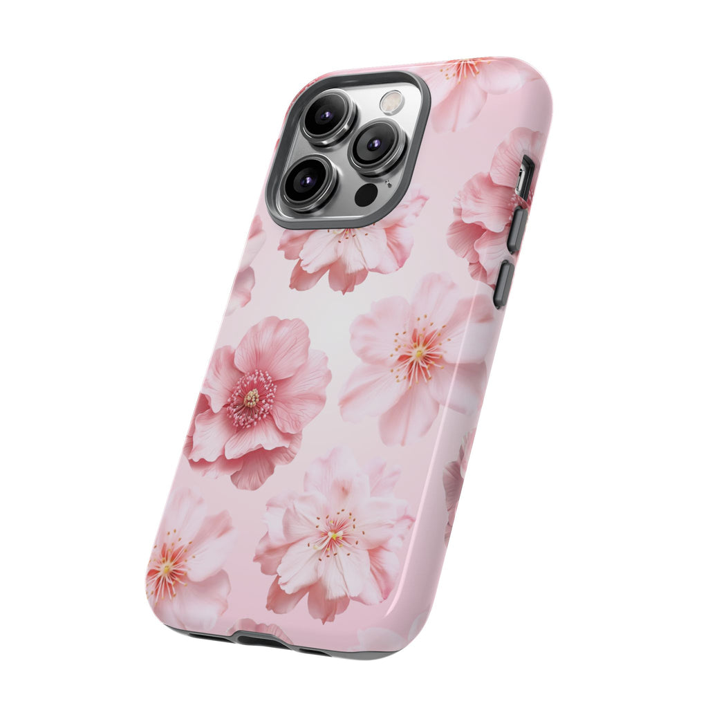 Pink Floral Tough Phone Case — Protective Sakura Blossom Design