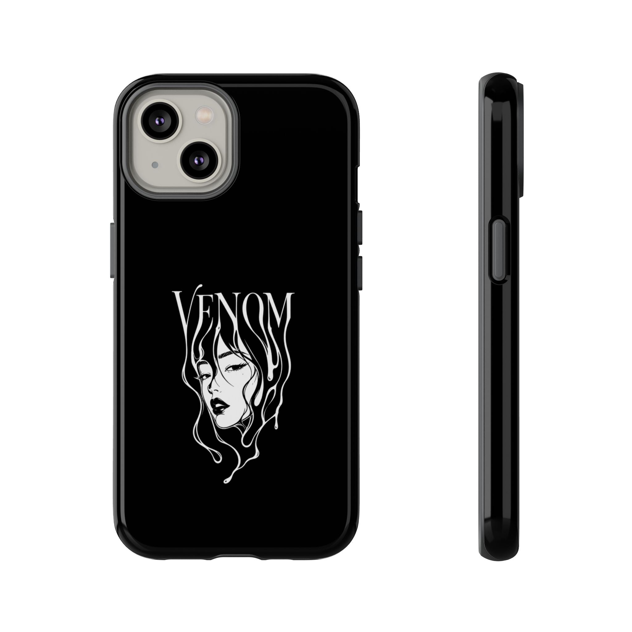 Venom Goth Phone Case — Black Protective Tough Case with Dark Femme Artwork
