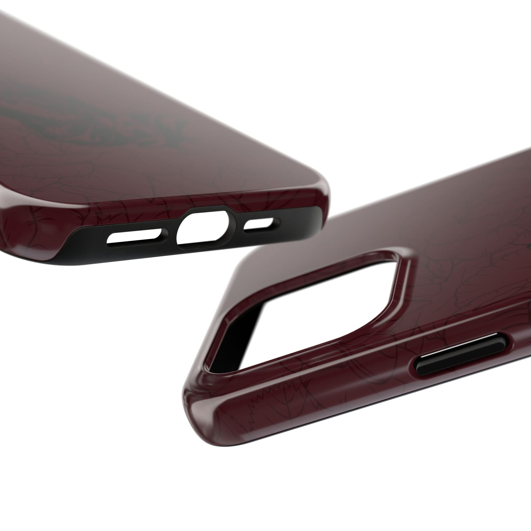 Burgundy Praying Hands Tough Phone Case – Floral Background, Religious Protective Cover