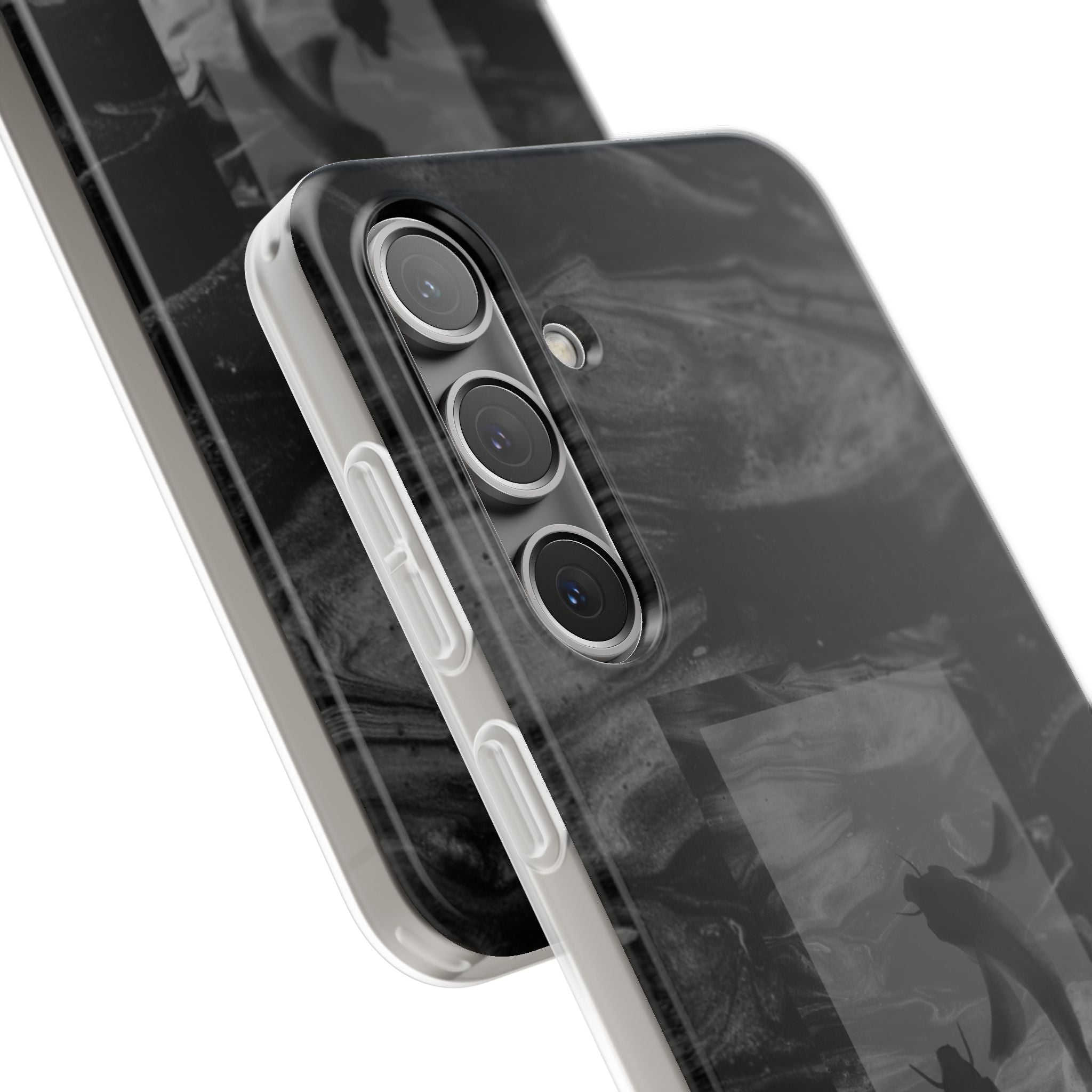 Black Koi Phone Case — Minimalist Monochrome Fish Design