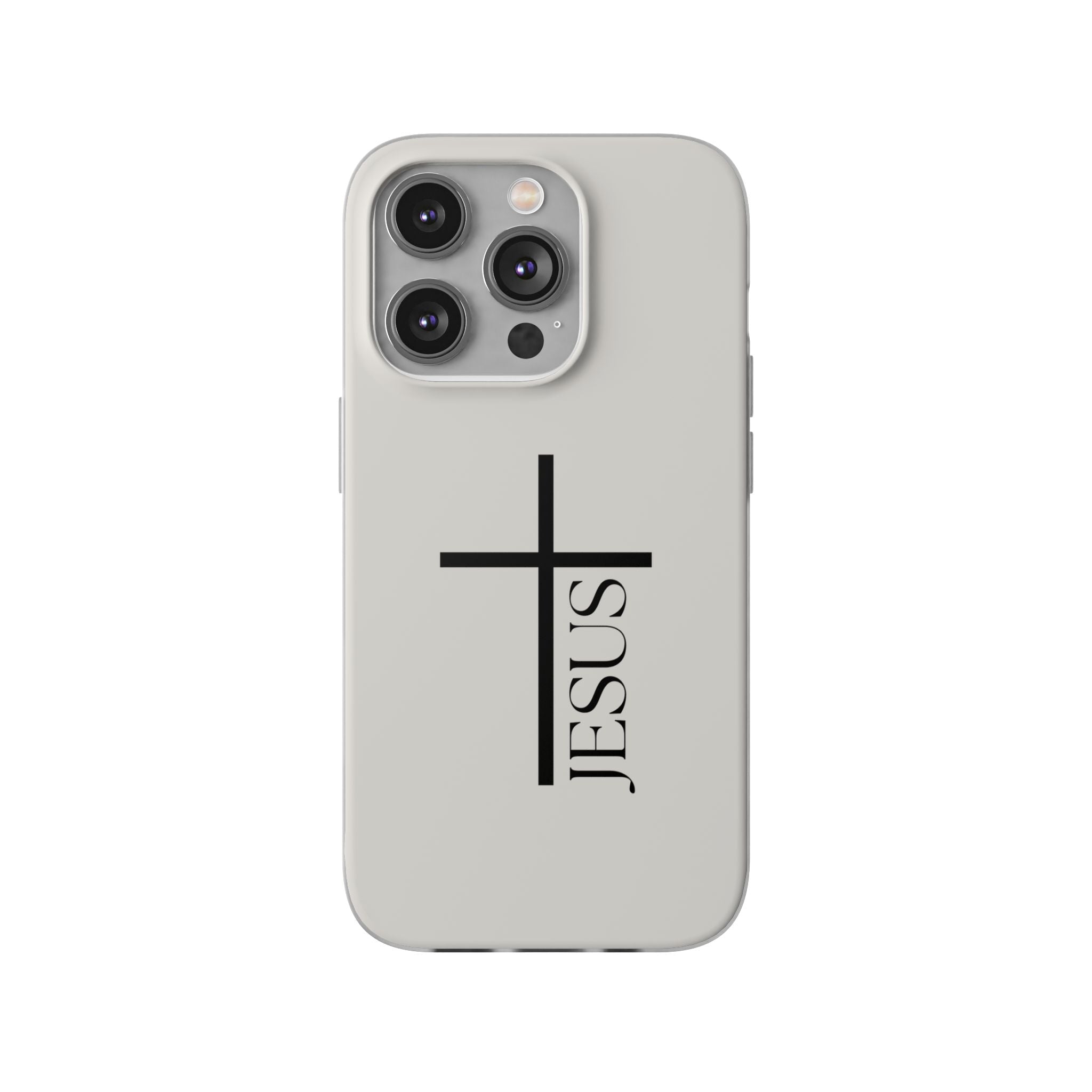 Christian Cross Phone Case - JESUS Vertical Minimalist iPhone Cover