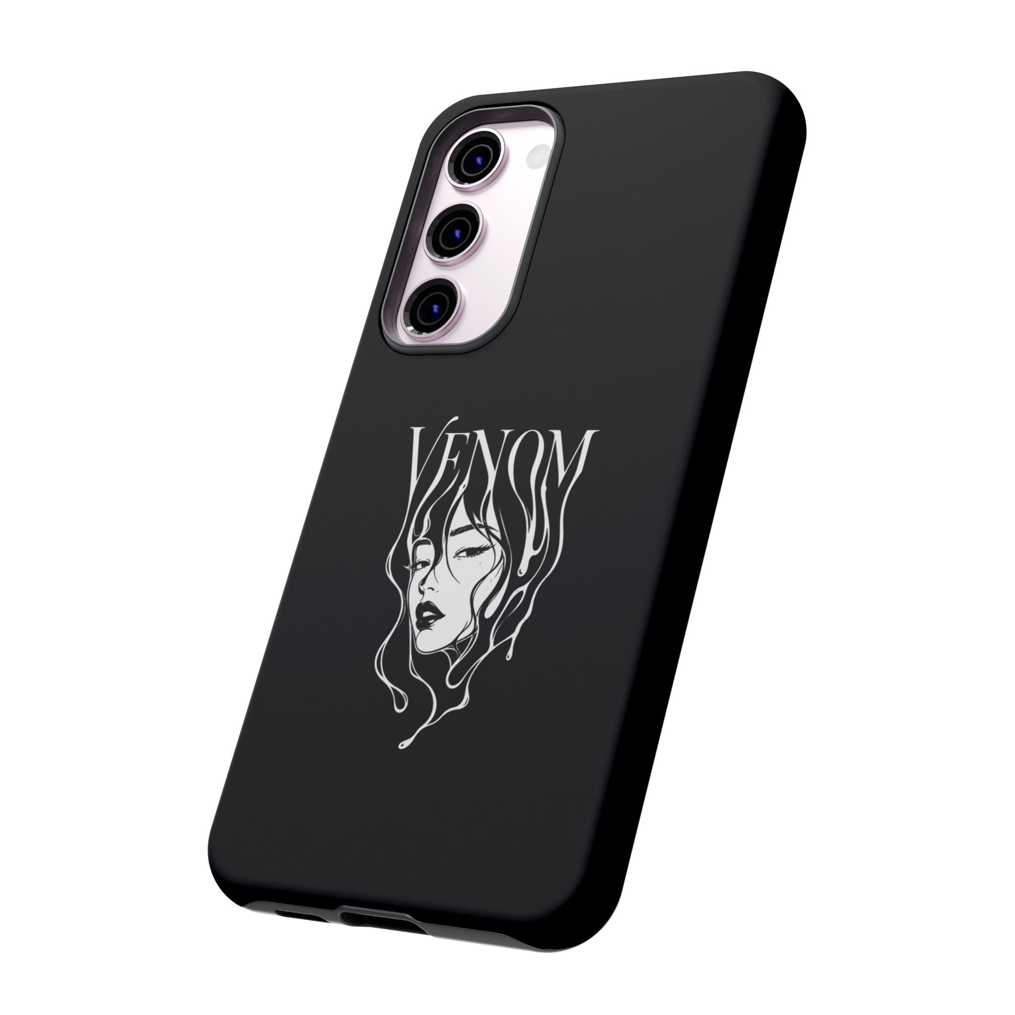 Venom Goth Phone Case — Black Protective Tough Case with Dark Femme Artwork