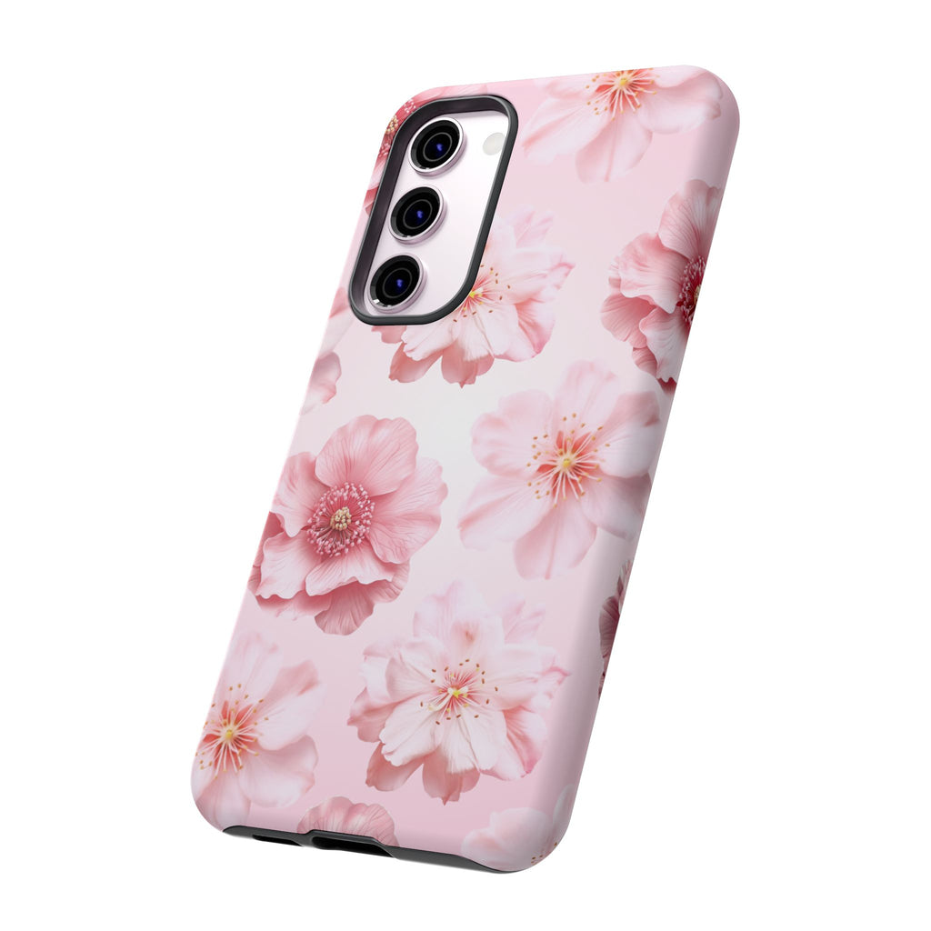 Pink Floral Tough Phone Case — Protective Sakura Blossom Design