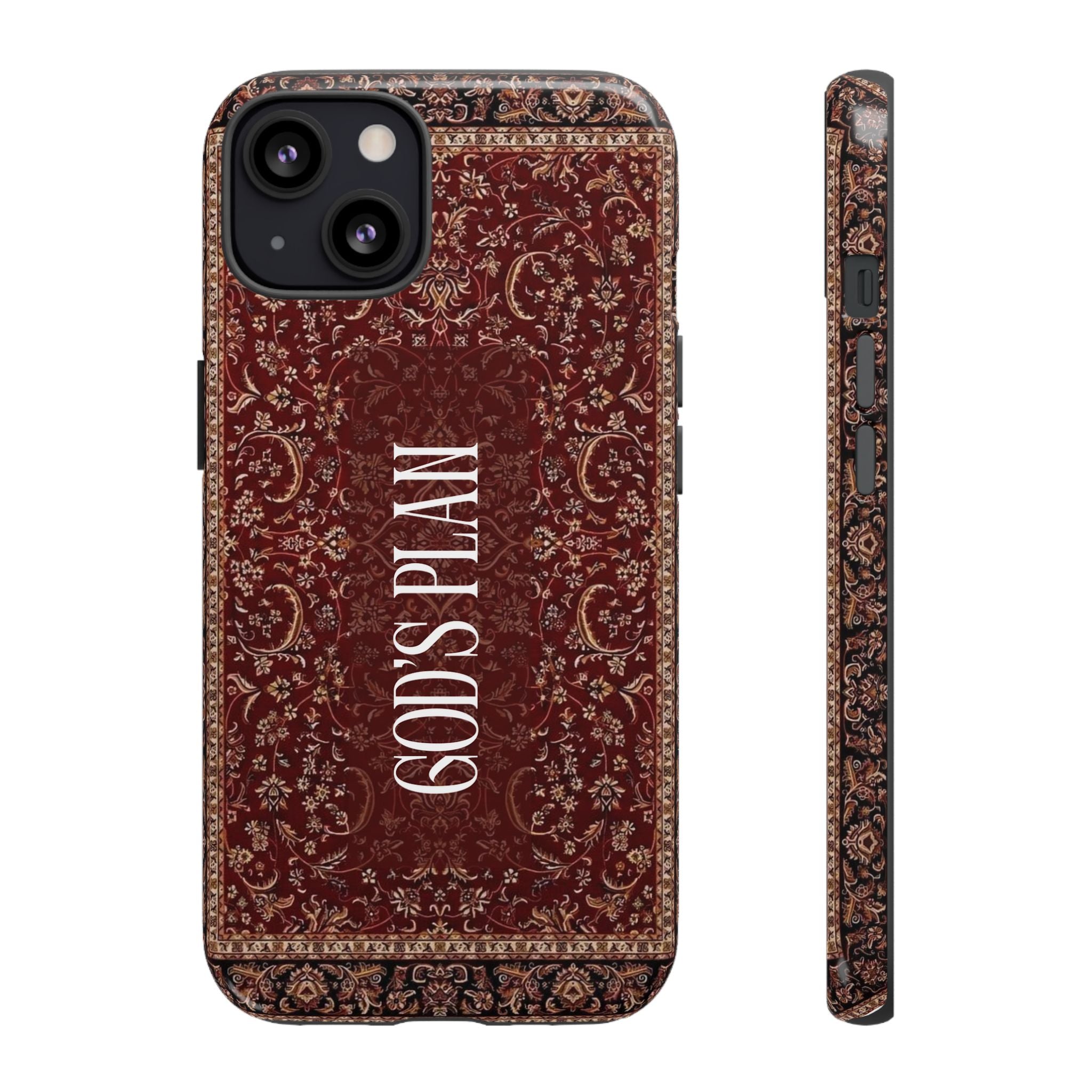 God's Plan — Vintage Tapestry Christian Tough Phone Case | Boho Faith Cover