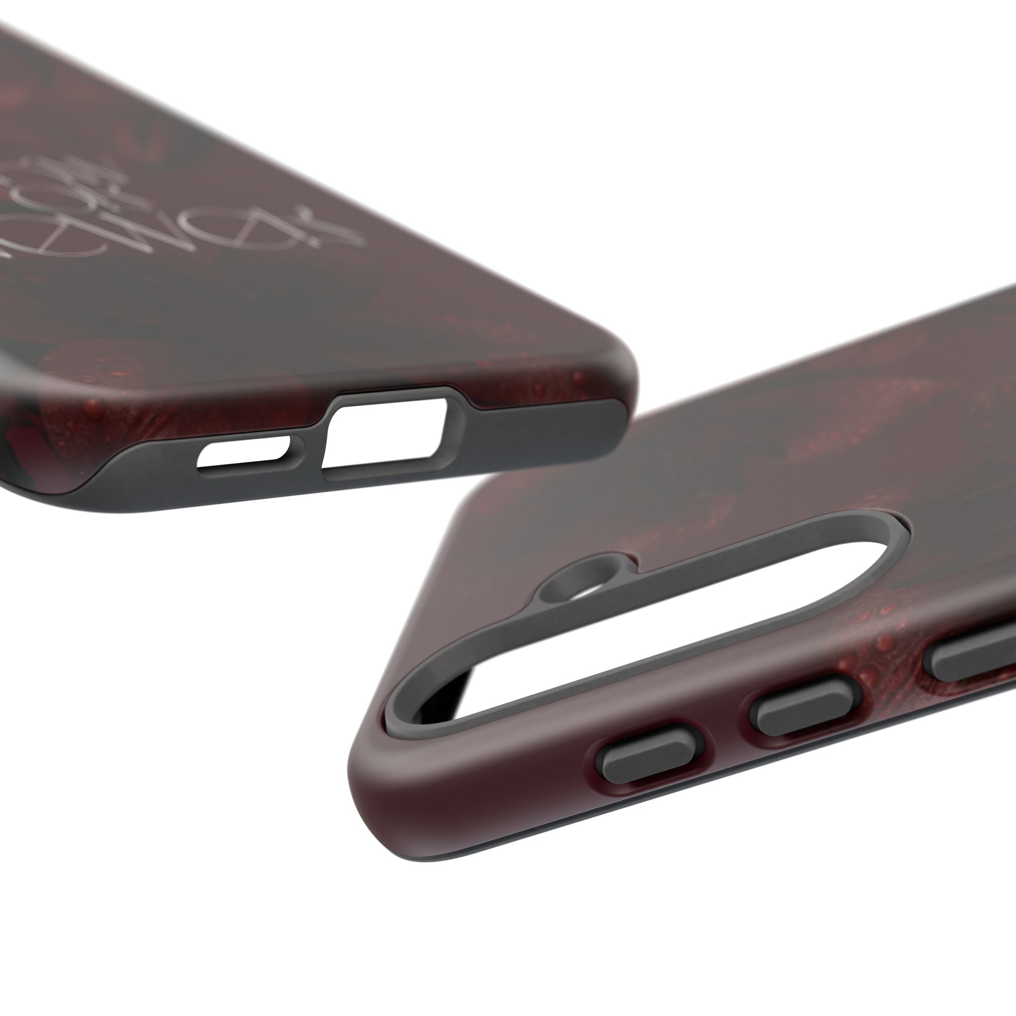 Tough Cases – Burgundy Floral “Now or Never” Protective Phone Case