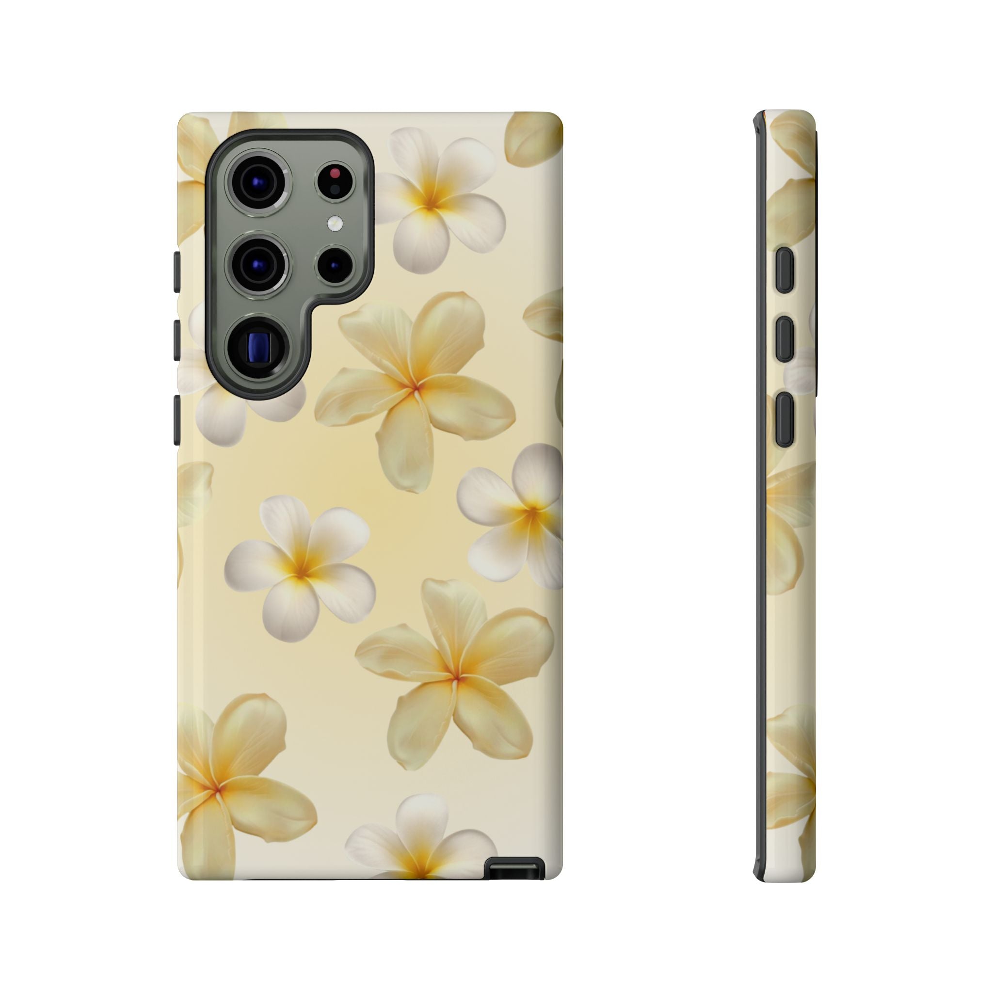 Plumeria Floral Phone Case — Tropical Yellow Hard Phone Cover