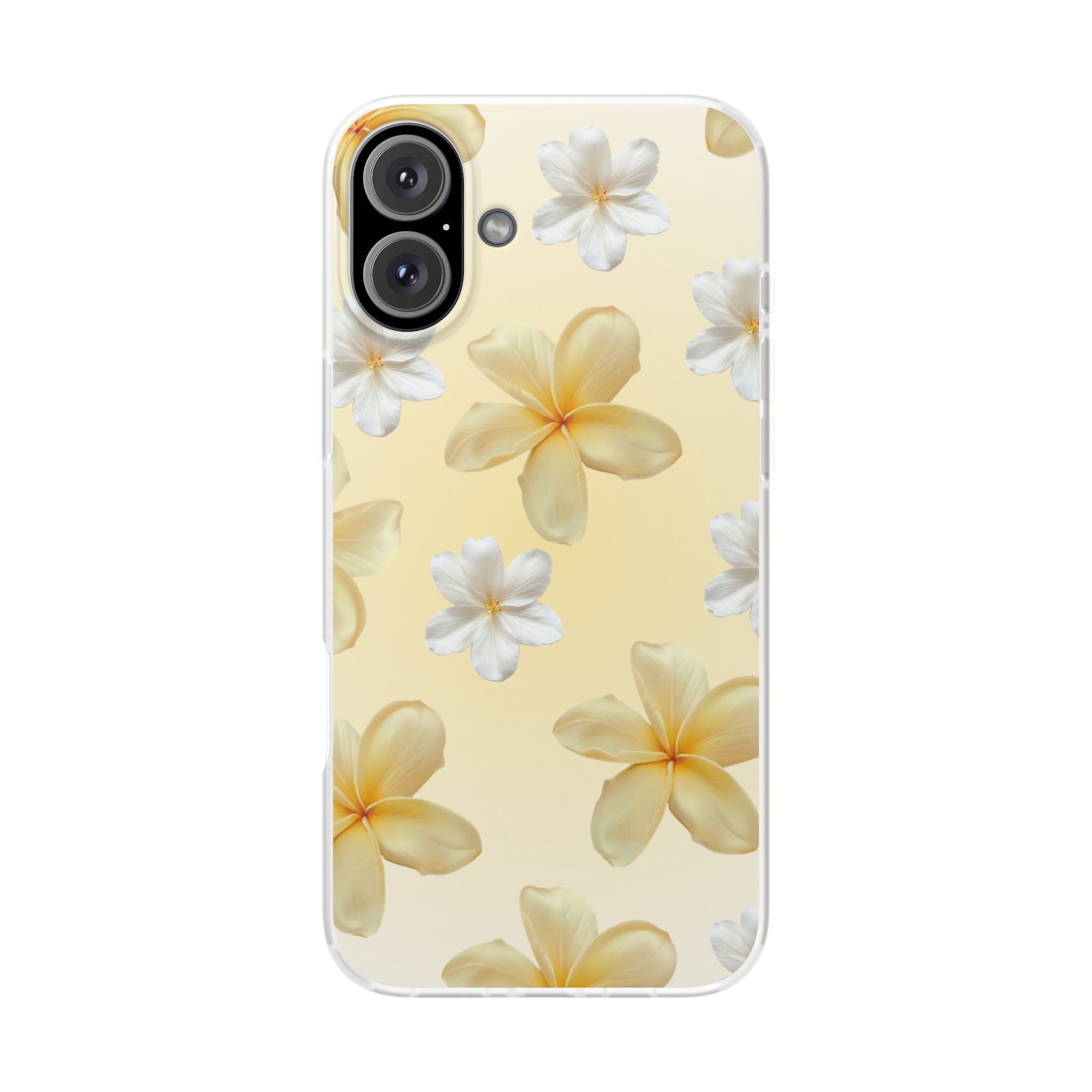 Plumeria Floral Phone Case — Yellow Tropical Flower Protective Case