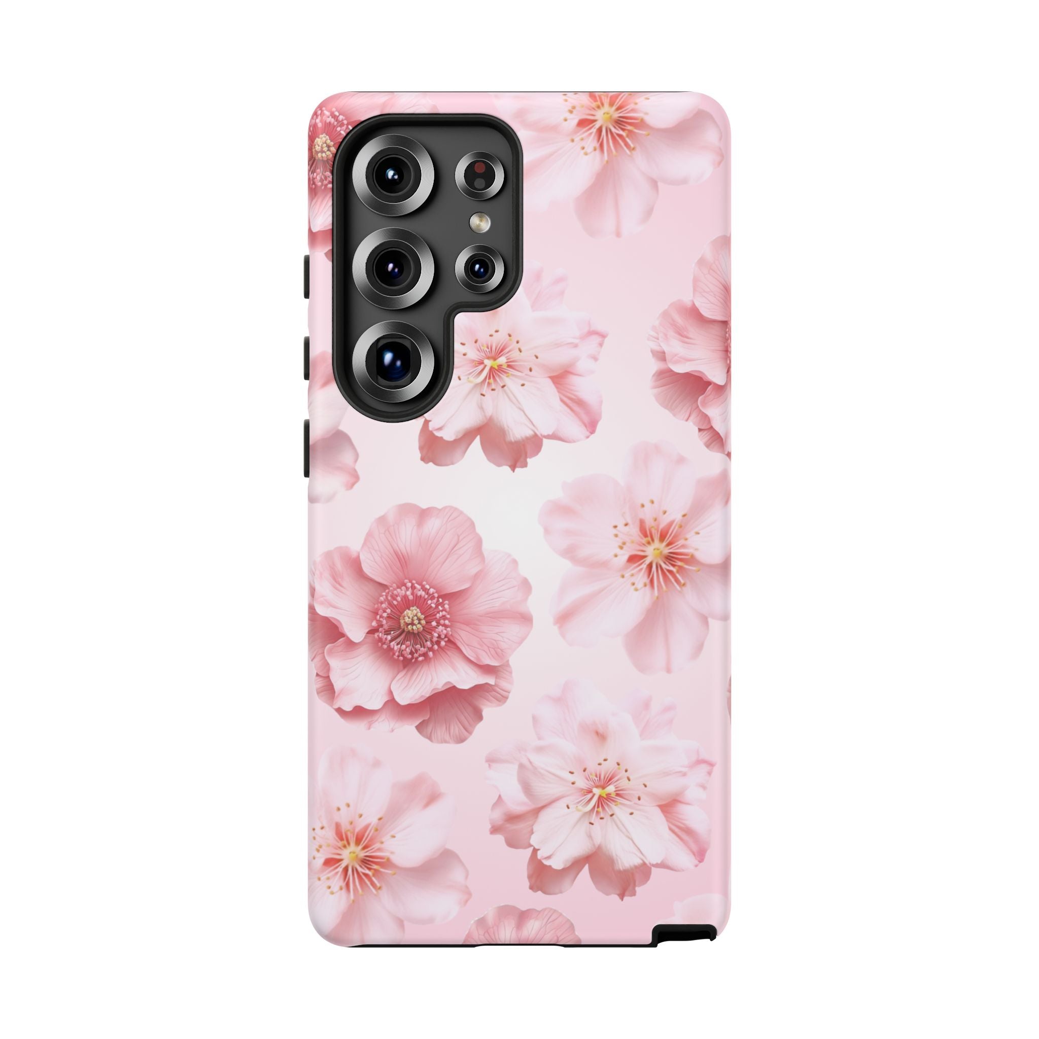 Pink Floral Tough Phone Case — Protective Sakura Blossom Design