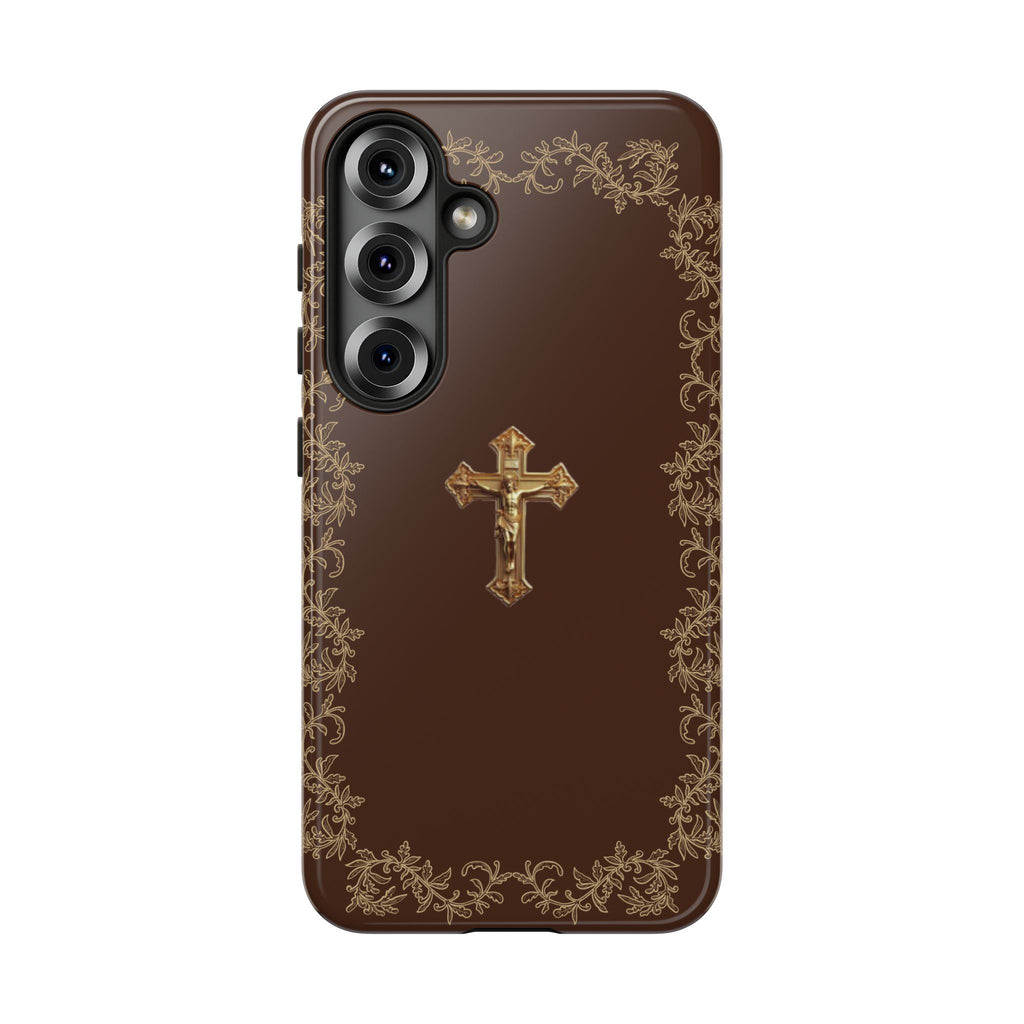 Gold Cross Bible - Christian Tough Phone Case
