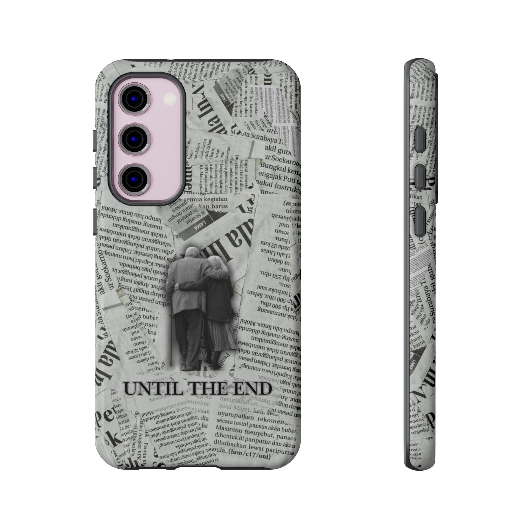 Until the End Newspaper Collage Phone Case
