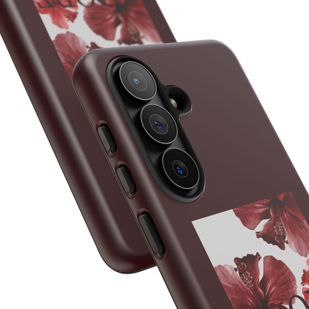 Amore Floral Phone Case — Burgundy Tough Protective Cover