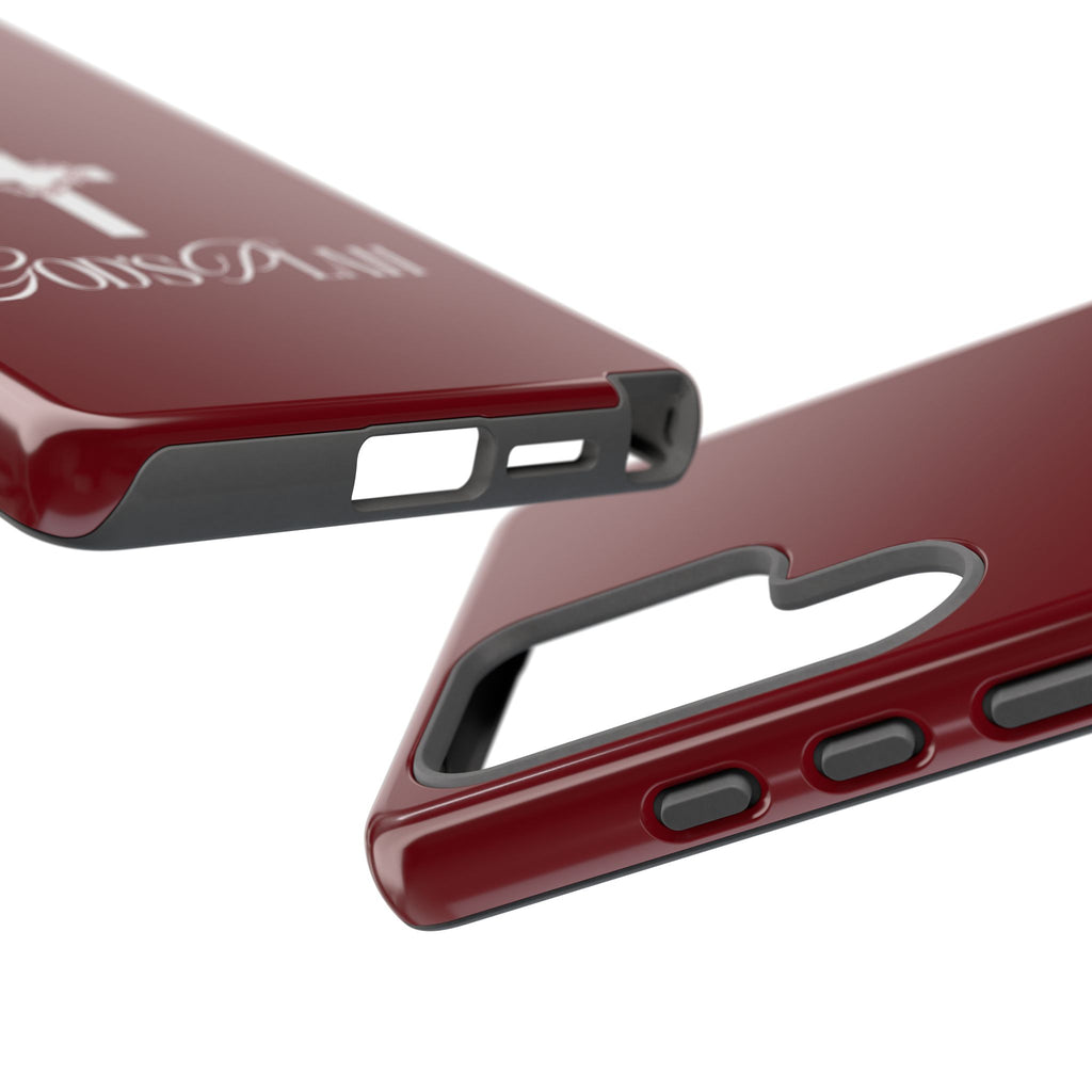 God's Plan — Christian Tough Phone Case | Cross Faith Burgundy Cover