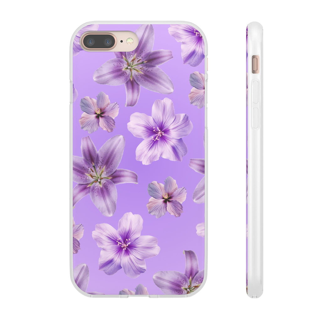 Purple Floral Phone Case — Lavender Blossom Flexi Case