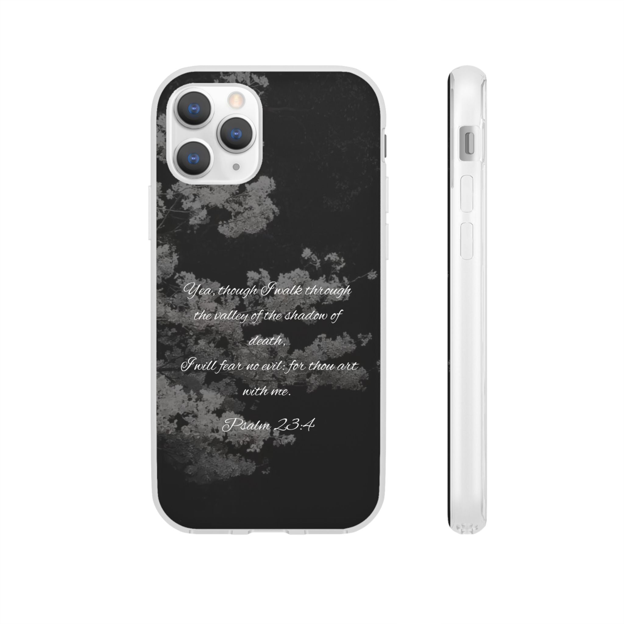 Phone Case — Psalm 23:4 Black Cloudy Faith Design