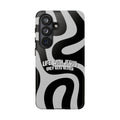 Christian iPhone Tough Case — "Life With Jesus Only Gets Better" Black & White Swirl Design
