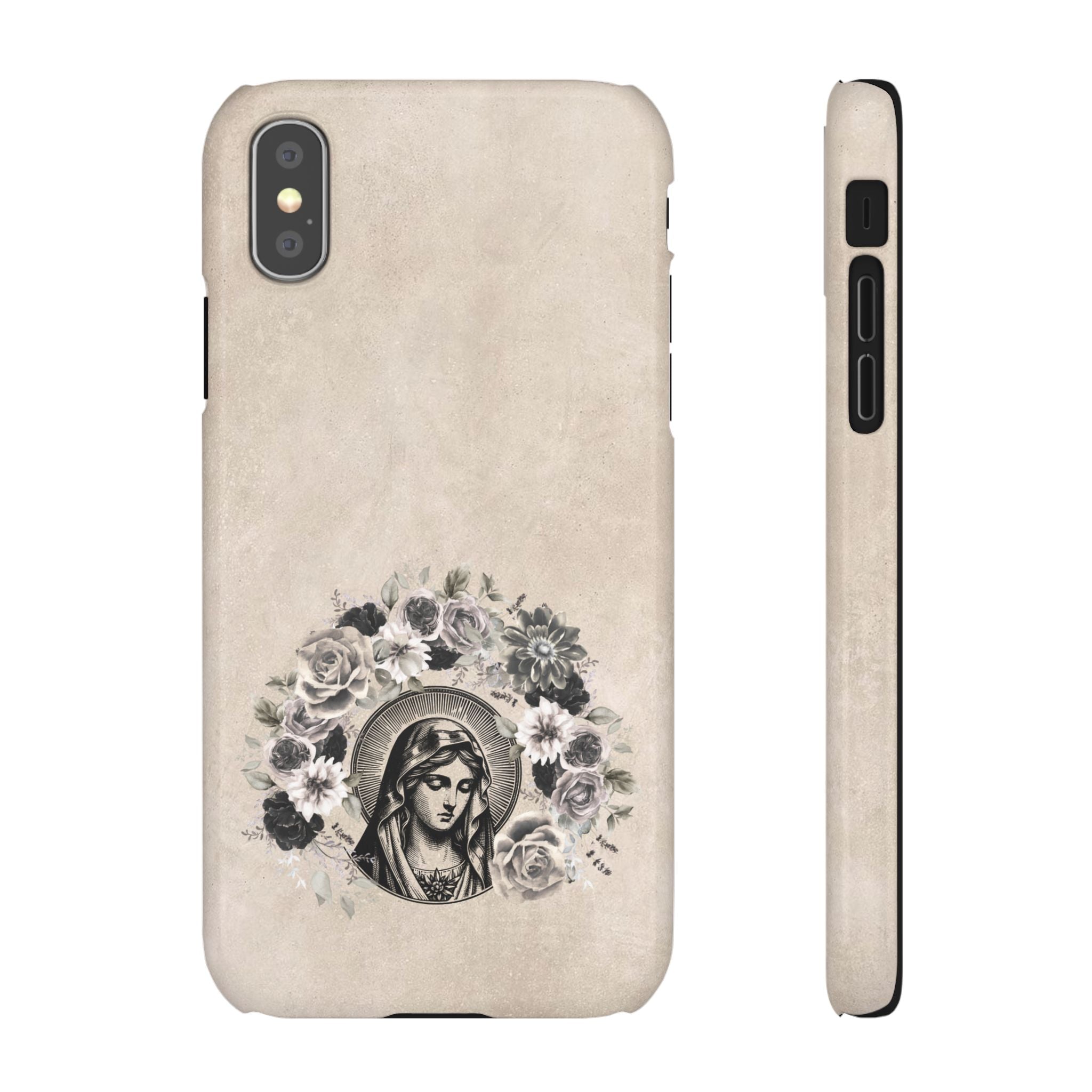 Vintage Madonna Floral Phone Case — Religious iPhone Snap Case