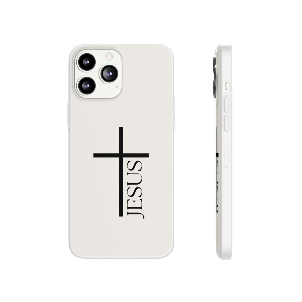 Christian Cross Phone Case - JESUS Vertical Minimalist iPhone Cover