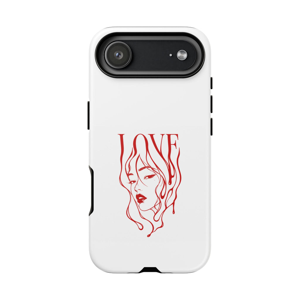 Red Line Art 'Love' Face Design - Tough Case