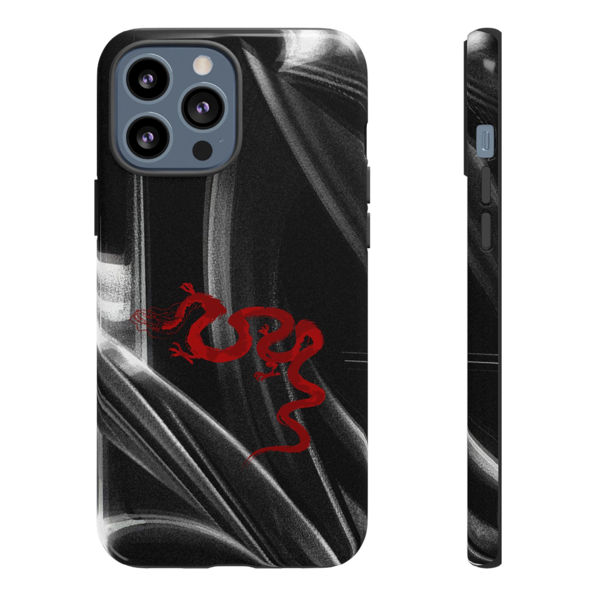 Phone Case — Black Abstract Smoke Design