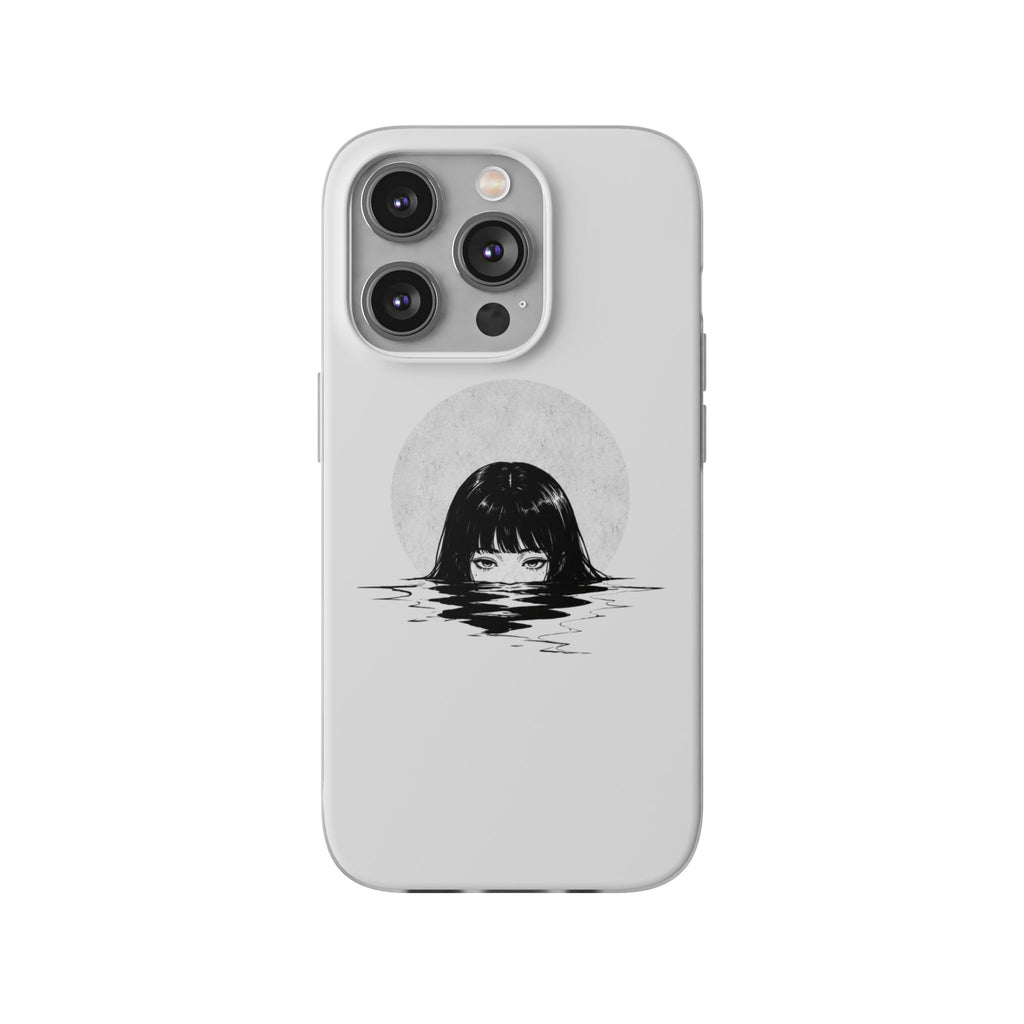 Minimalist Creepy Girl Moon Design