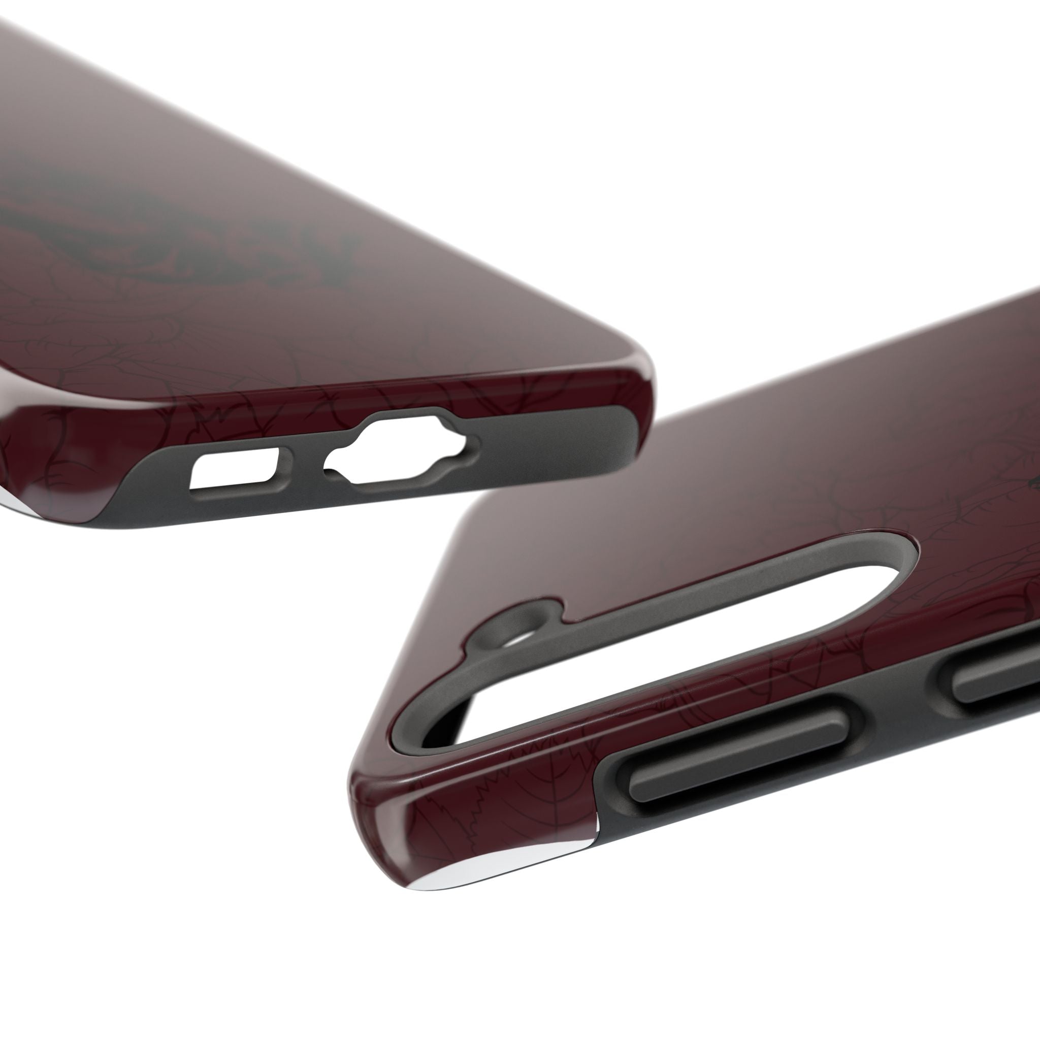 Burgundy Praying Hands Tough Phone Case – Floral Background, Religious Protective Cover