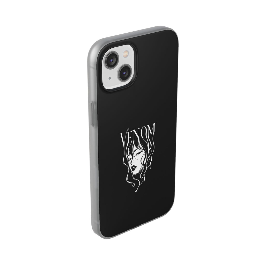 Venom Goth Phone Case — Black Protective Flexible Phone Case with Dark Femme Artwork