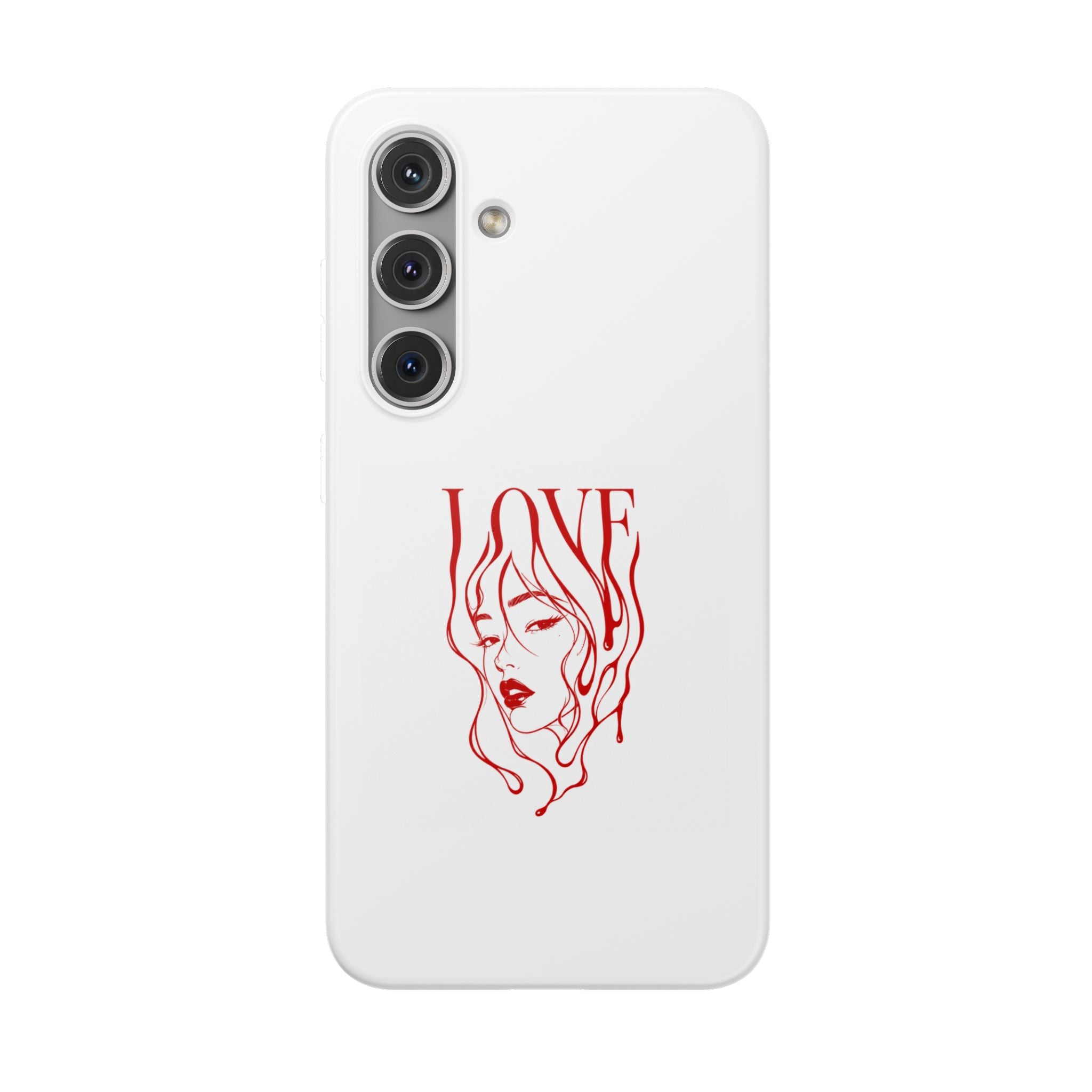 Red Line Art 'LOVE'  Face Design - Flexi Case