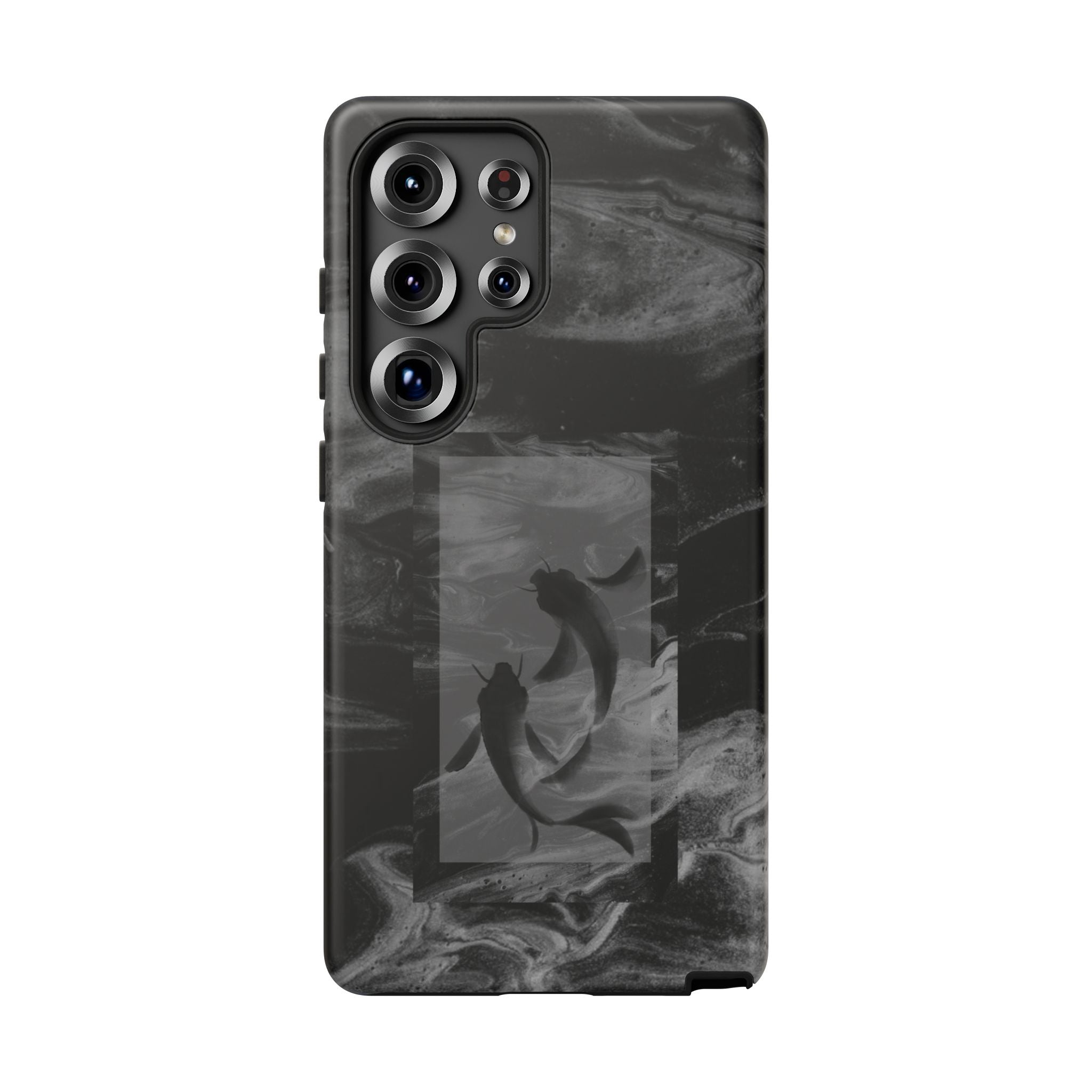 Koi Yin-Yang Marble Phone Case – Black Smoky Art Protection