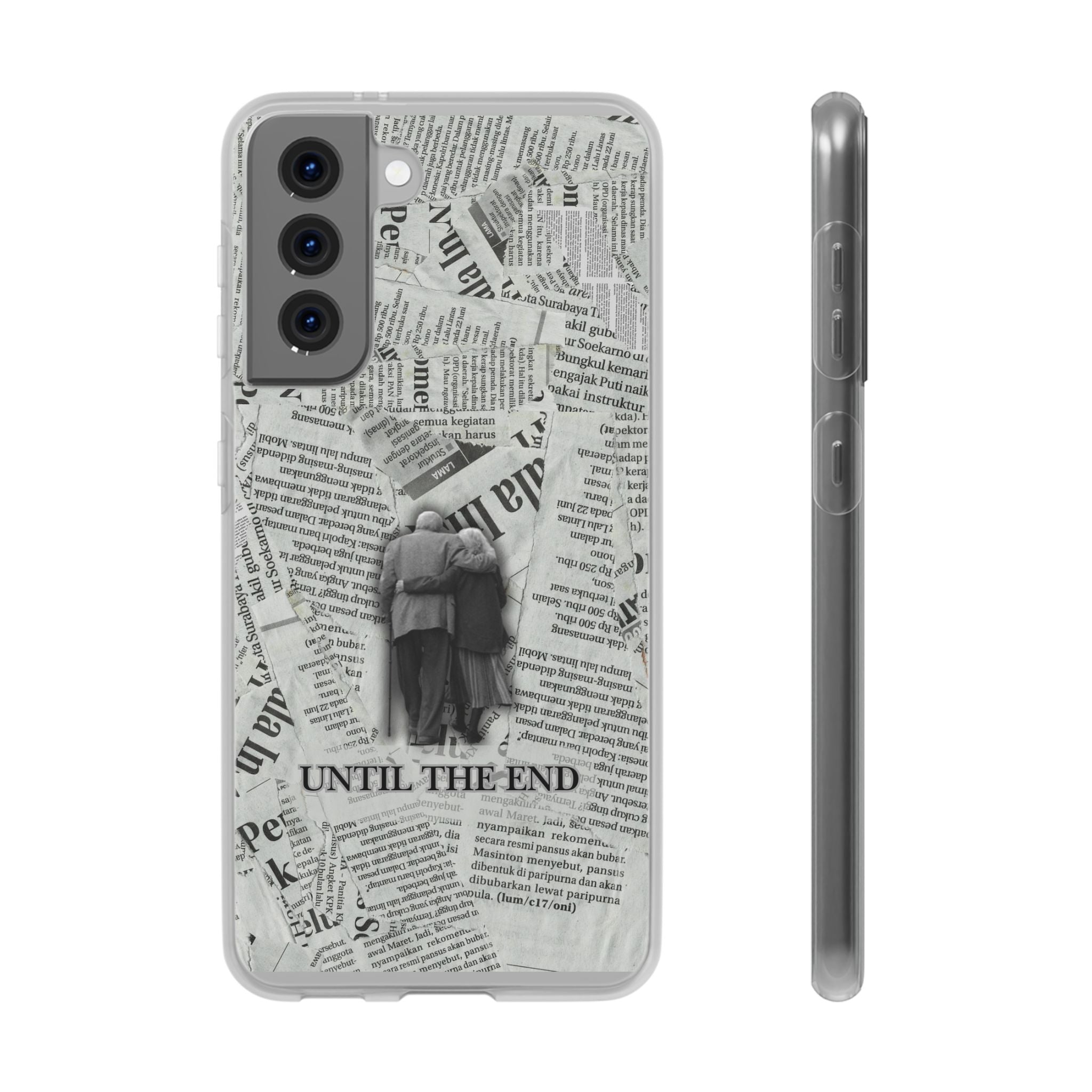 Newspaper Collage 'Until The End' Phone Case - Romantic Vintage iPhone Cover