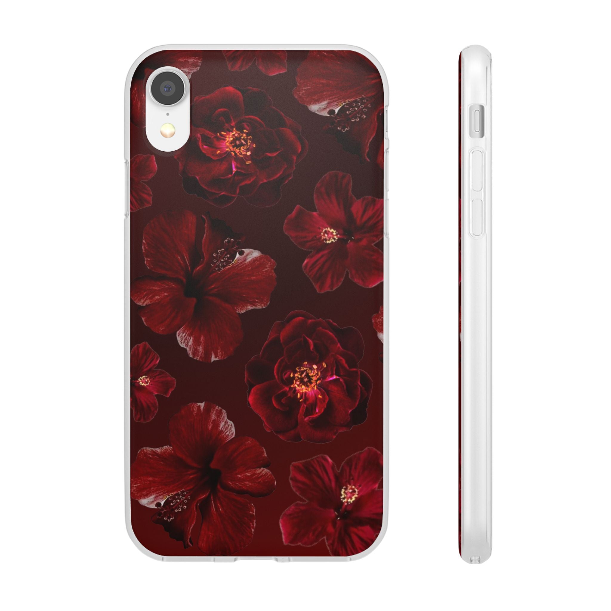 Red Floral Flexi Case — Dark Rose Phone Case