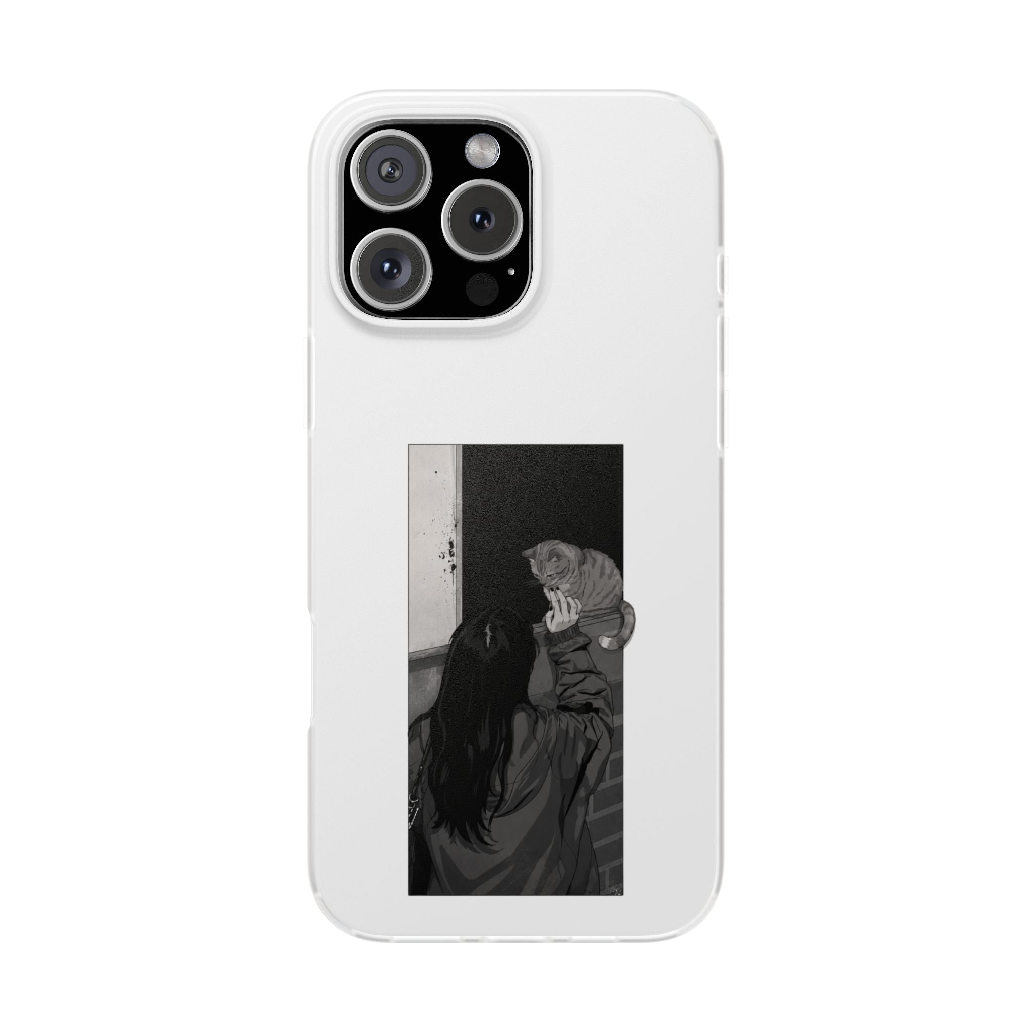 Black & White Cat Window Art Flexi Case