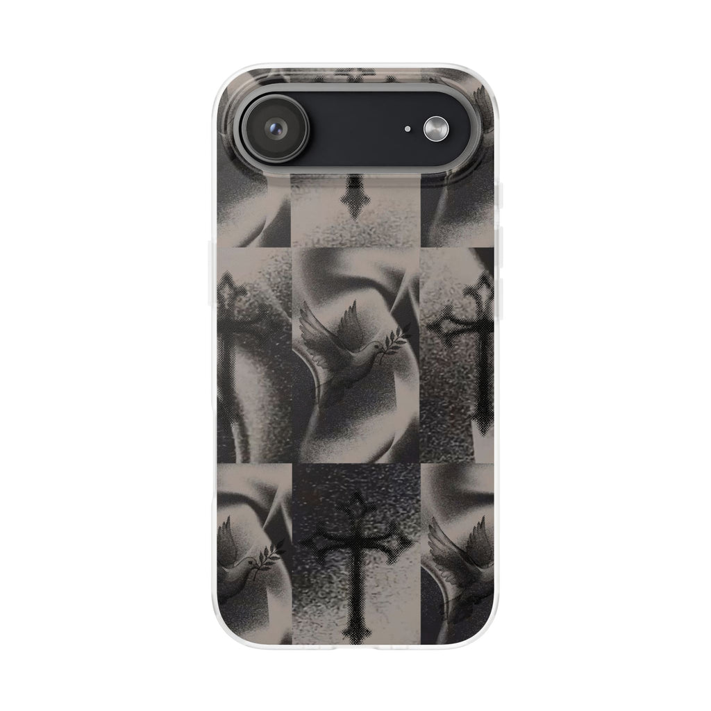 Phone Case — Dove & Cross Checkerboard Design