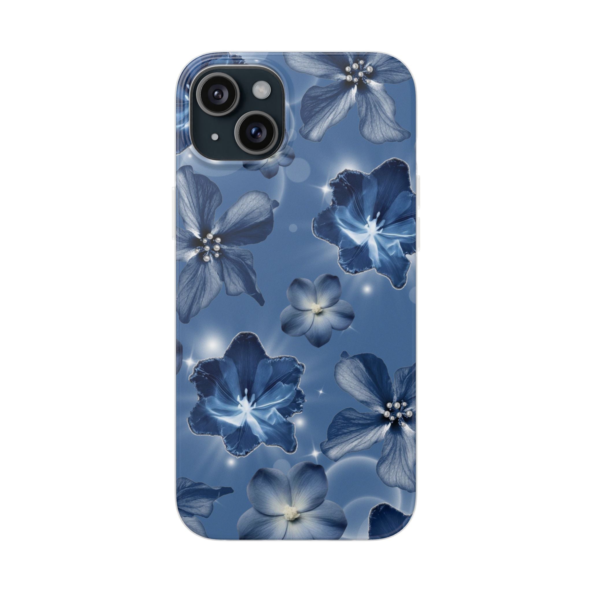 Blue Floral Phone Case — Soft Blue Blossoms Pattern for iPhone