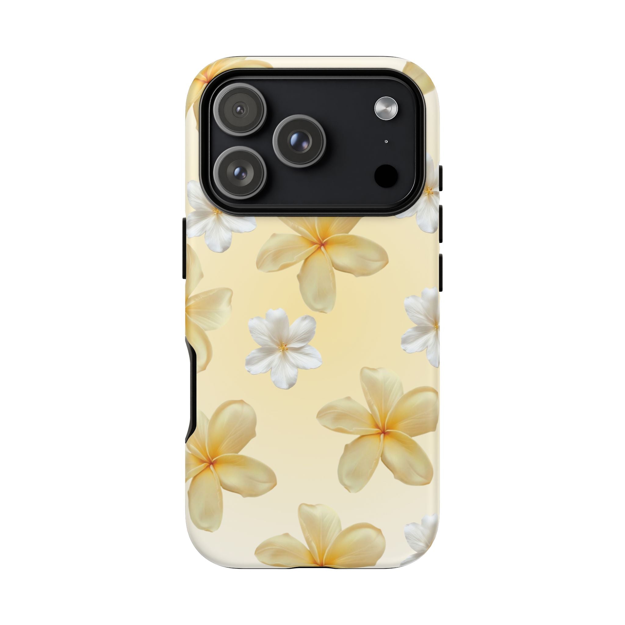 Plumeria Floral Tough Phone Case — Yellow Tropical Protection