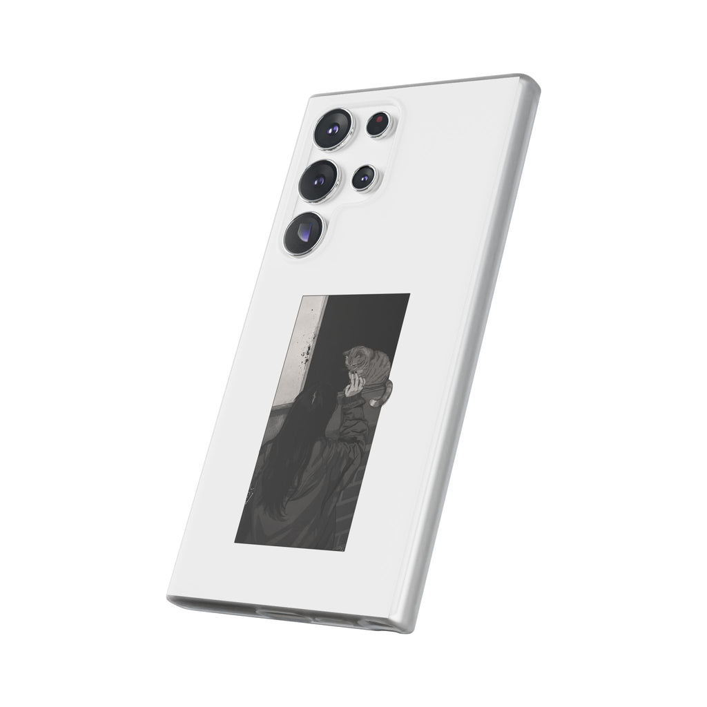 Black & White Cat Window Art Flexi Case