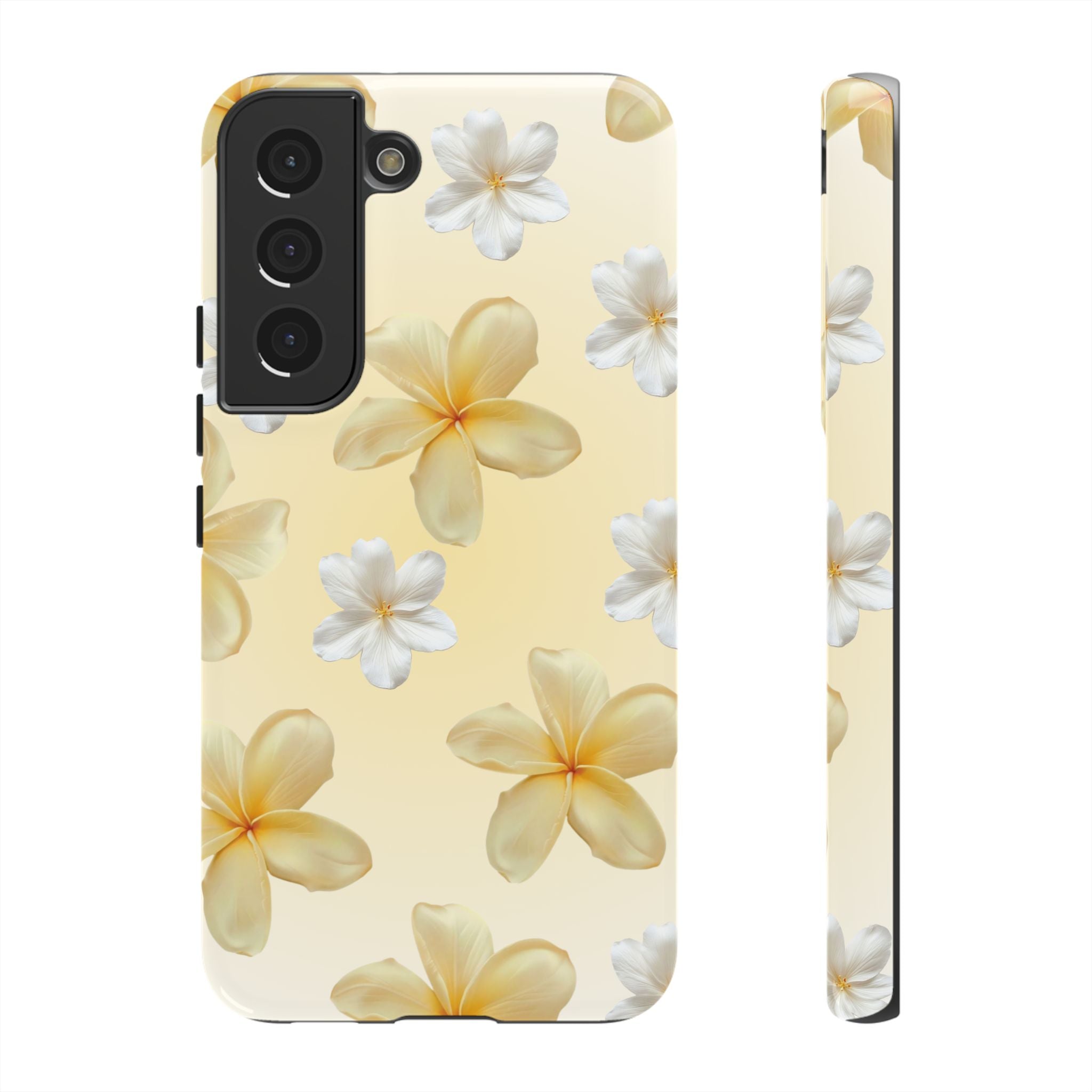 Plumeria Floral Tough Phone Case — Yellow Tropical Protection