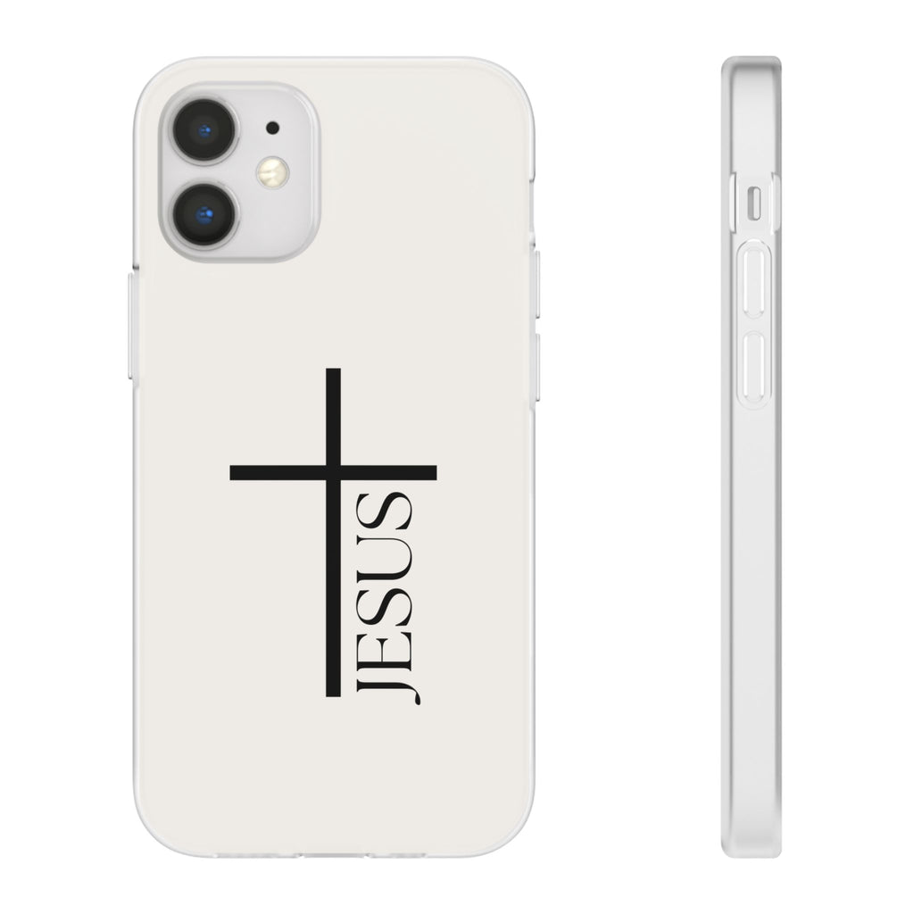 Christian Cross Phone Case - JESUS Vertical Minimalist iPhone Cover